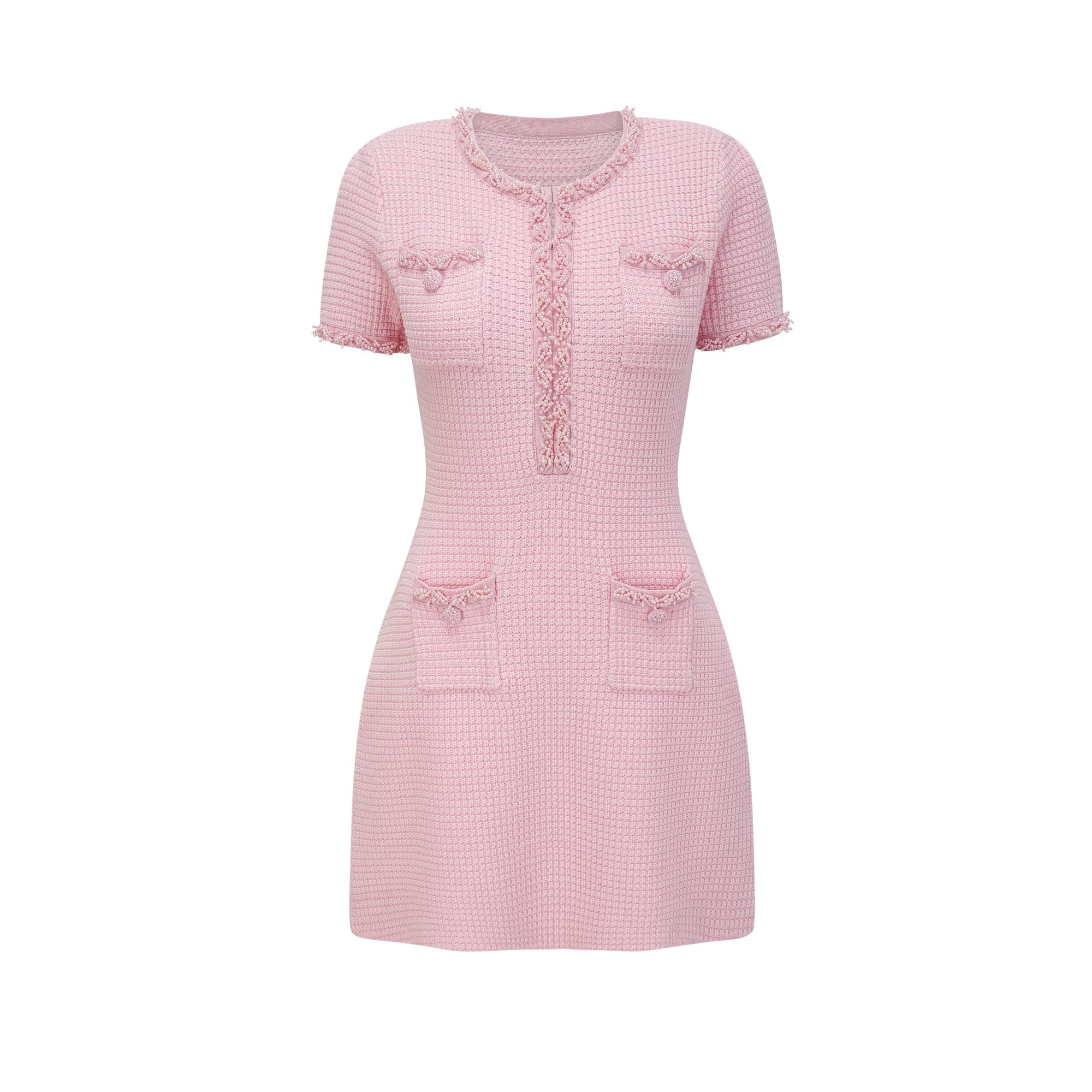 Eugénie pink beaded knit mini dress (Final Sale-US Only)