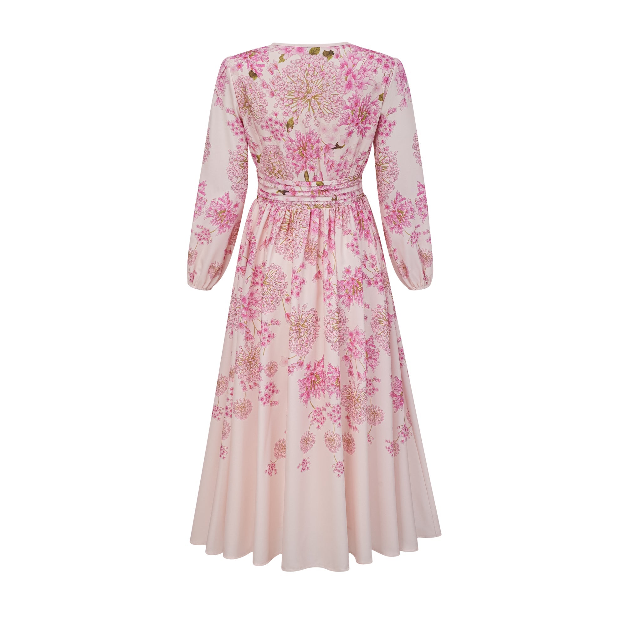 Yvette pink floral-print midi dress