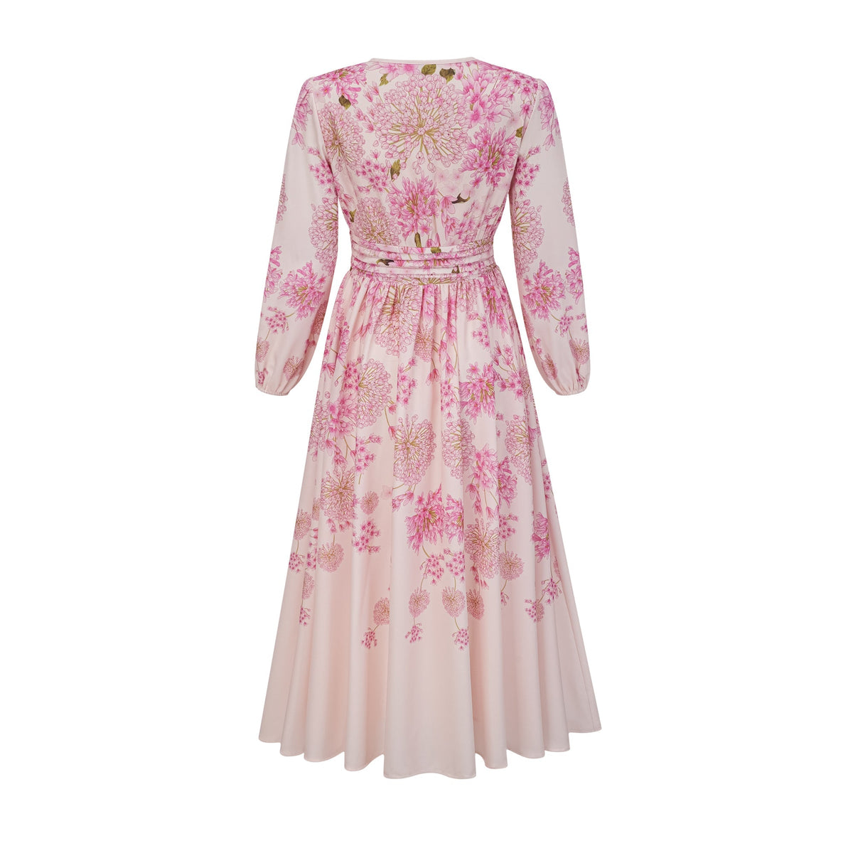 Yvette pink floral-print midi dress