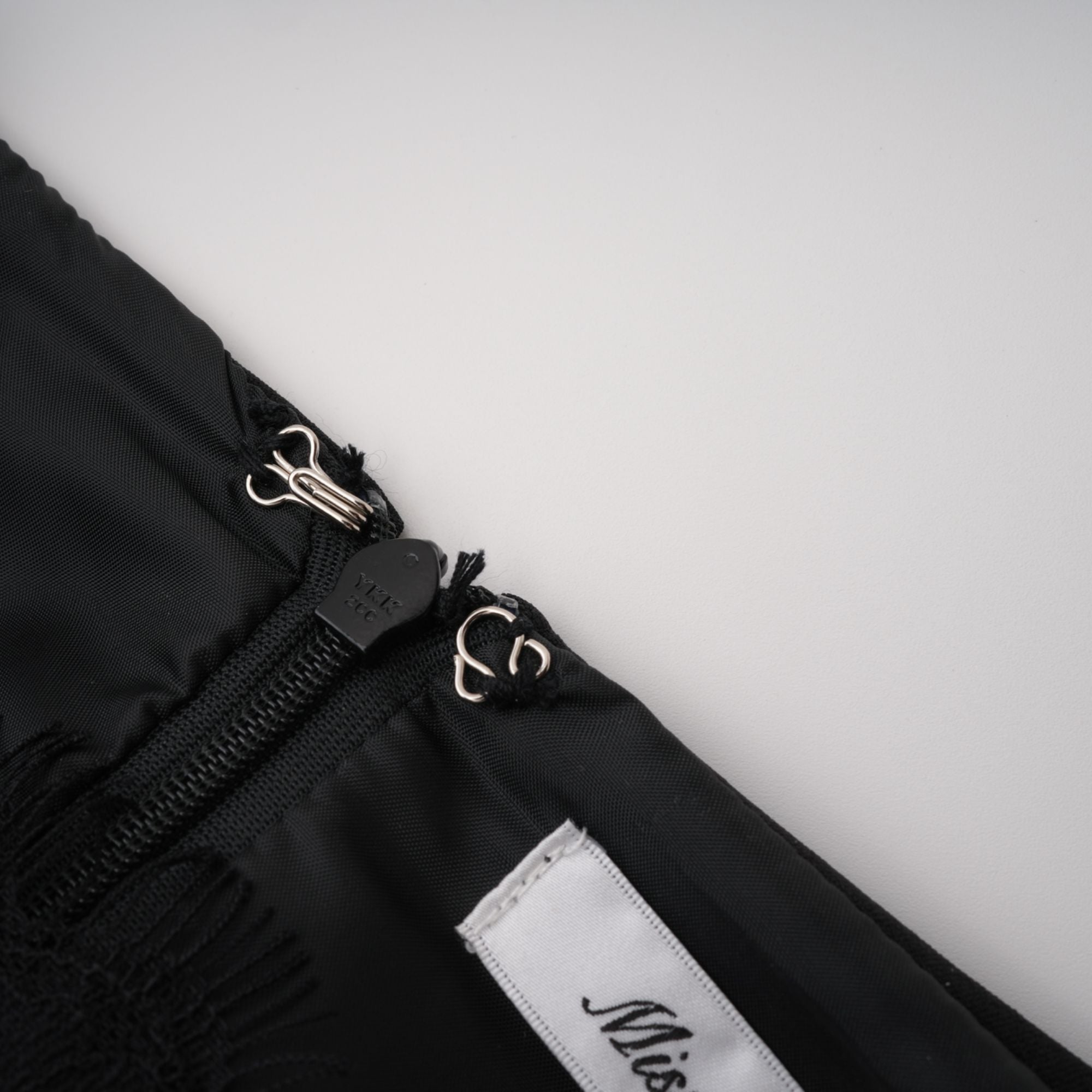 Rhea Black High Slit Lace Panel Midi Dress