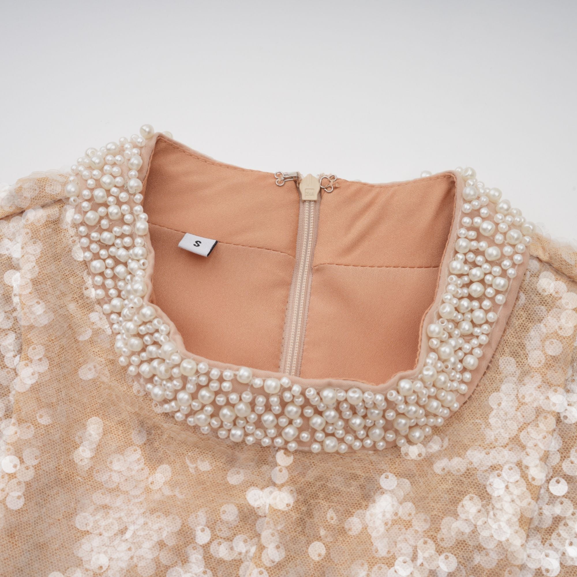 Ornella faux-pearl sequined midi dress