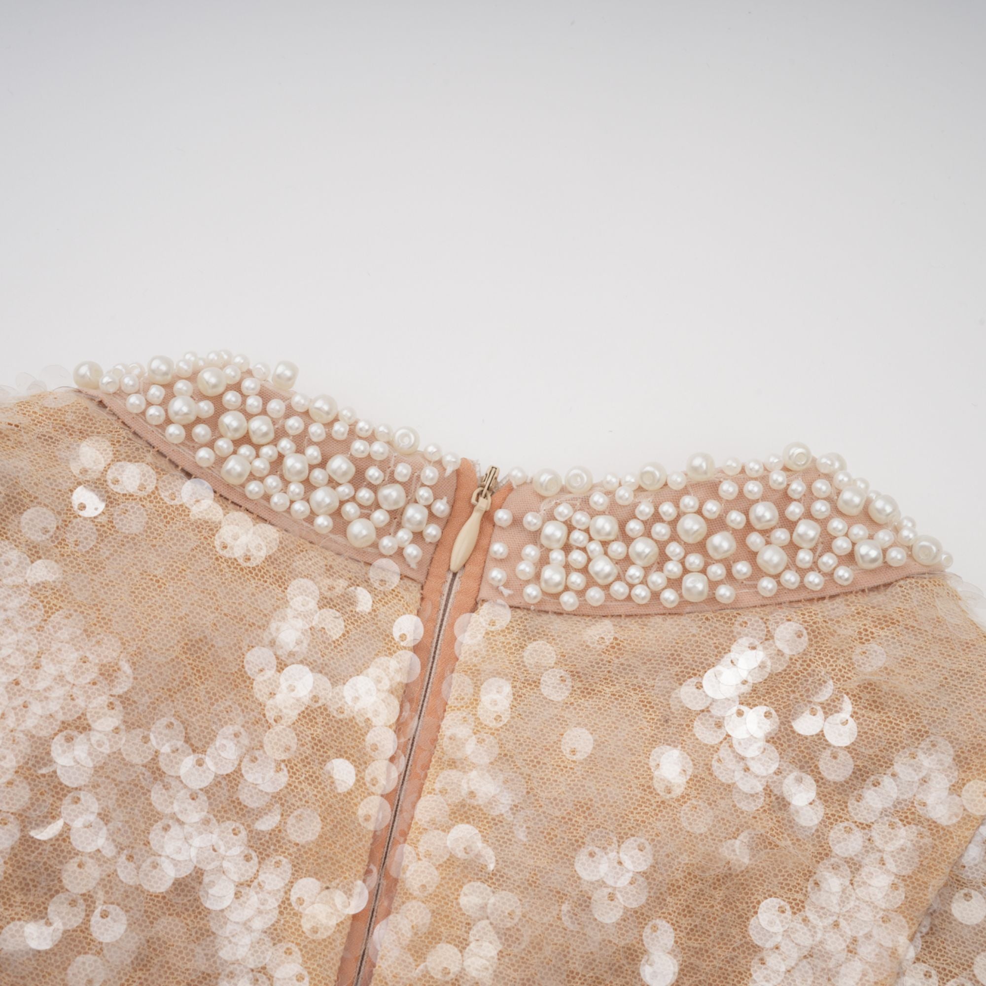 Ornella faux-pearl sequined midi dress