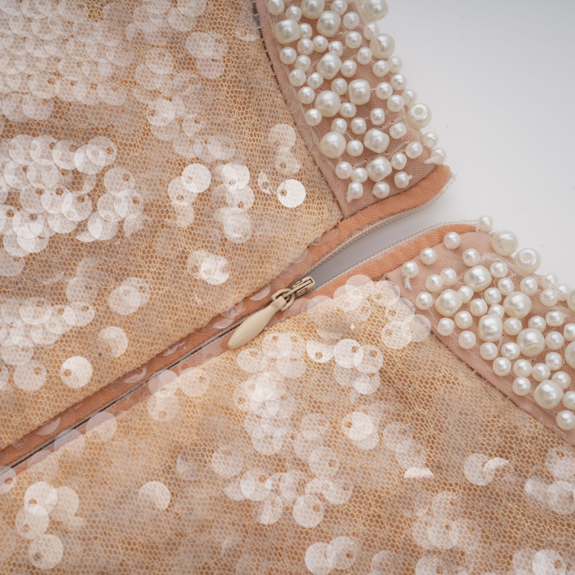 Ornella faux-pearl sequined midi dress