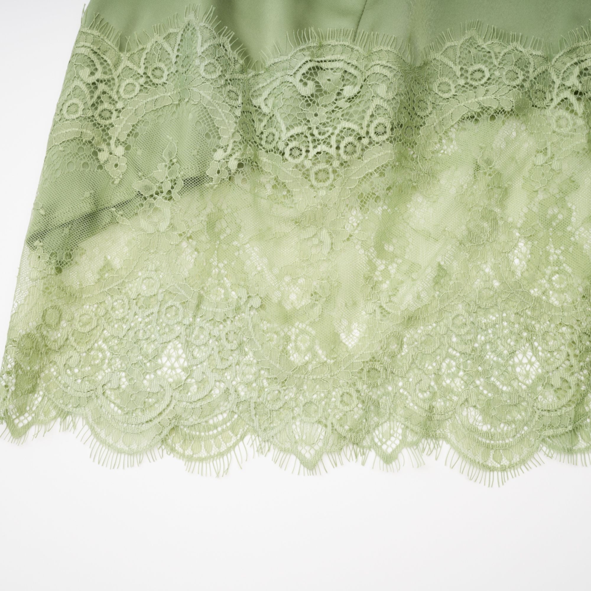 Florence Green Lace Panel Top & Skirt Set