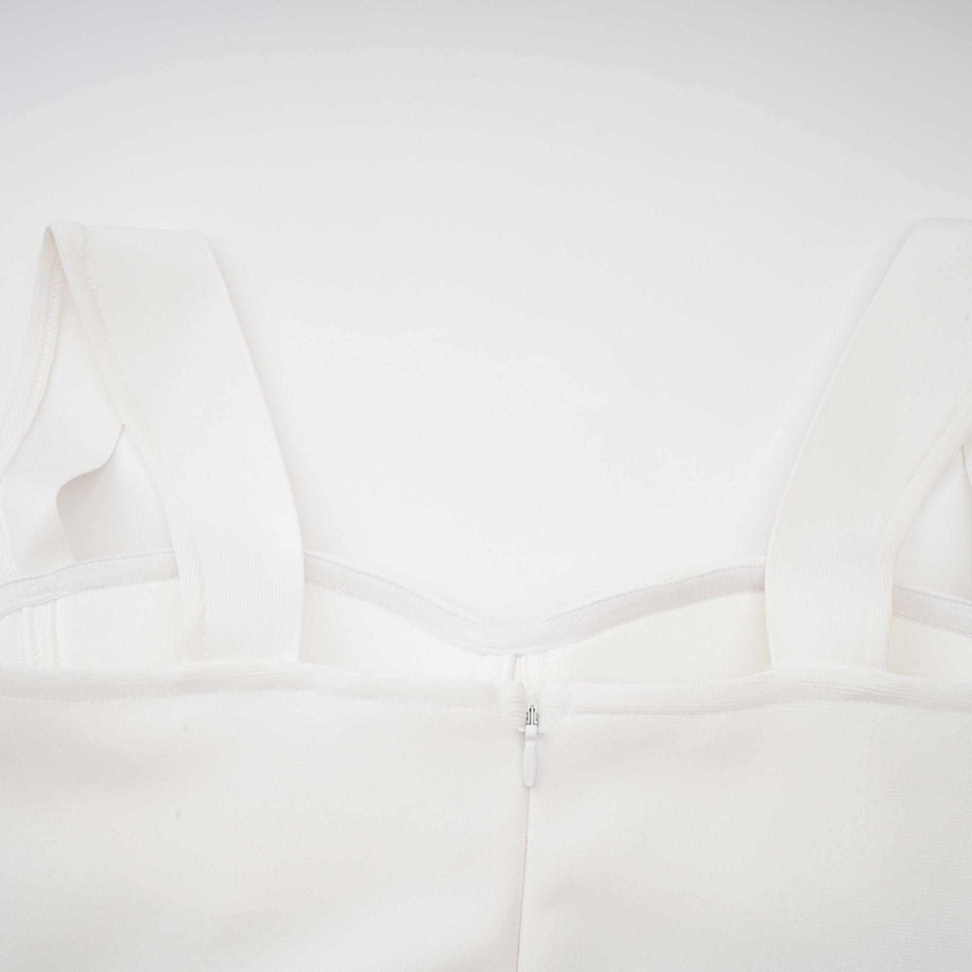 Olivia white floral-appliqué bandage maxi dress