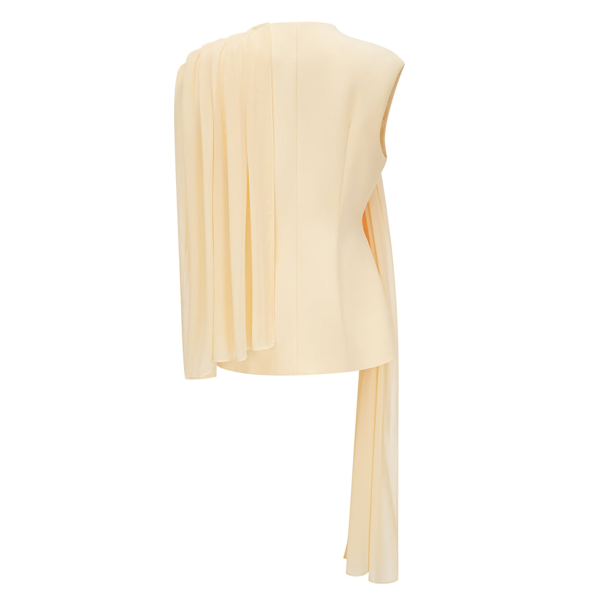 raisa yellow draped cape top & trousers set