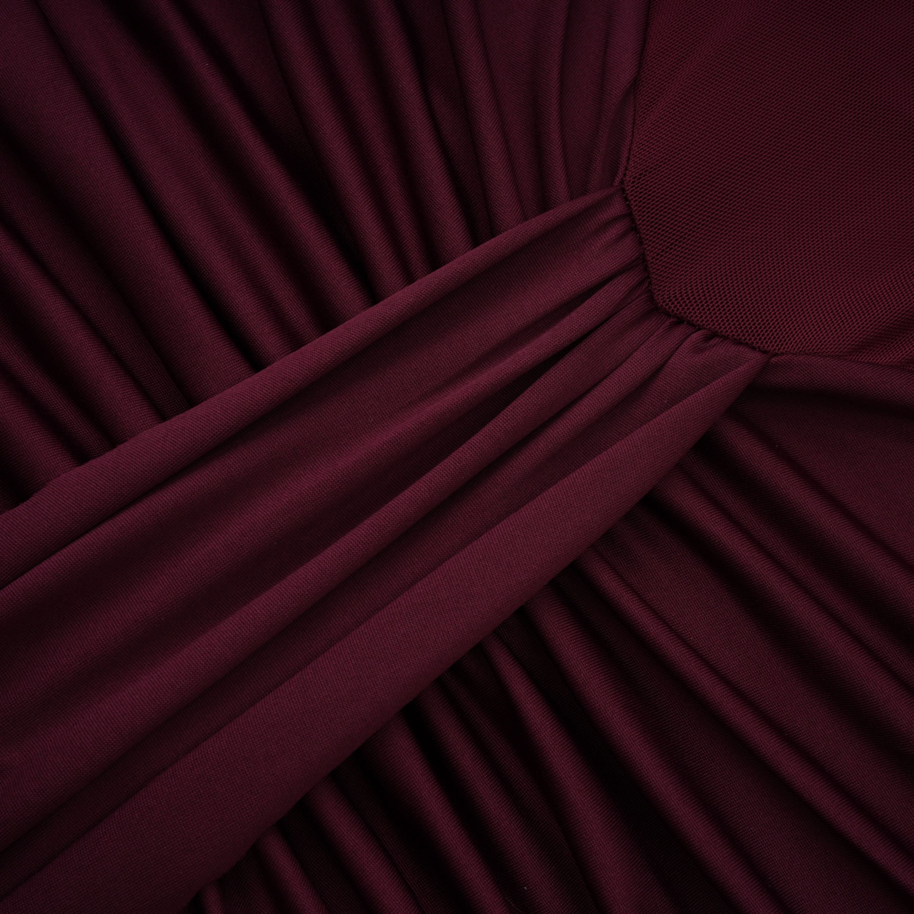 Amandine Burgundy Halterneck Gathered Maxi Dress (Final Sale-US Only)
