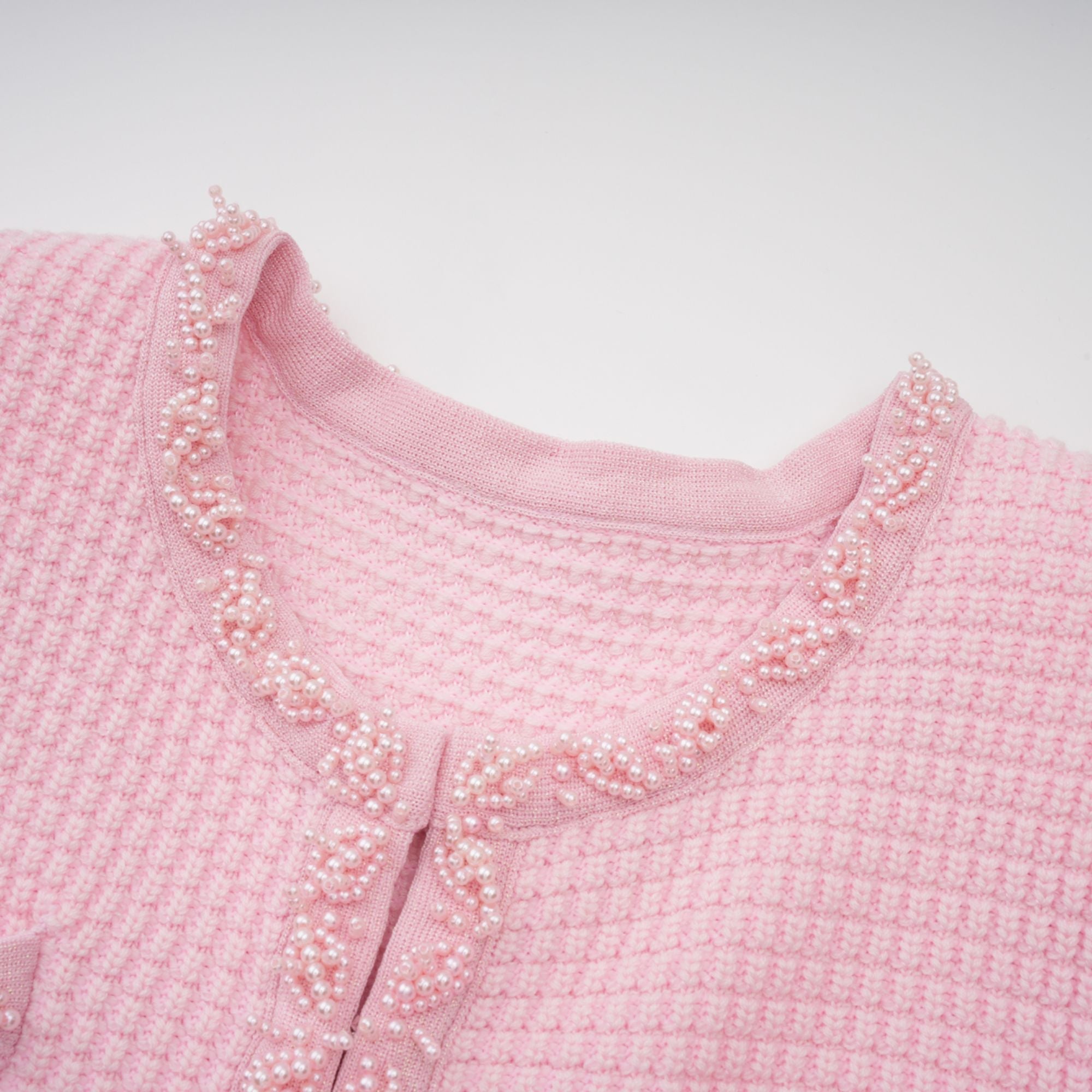 Eugénie pink beaded knit mini dress (Final Sale-US Only)
