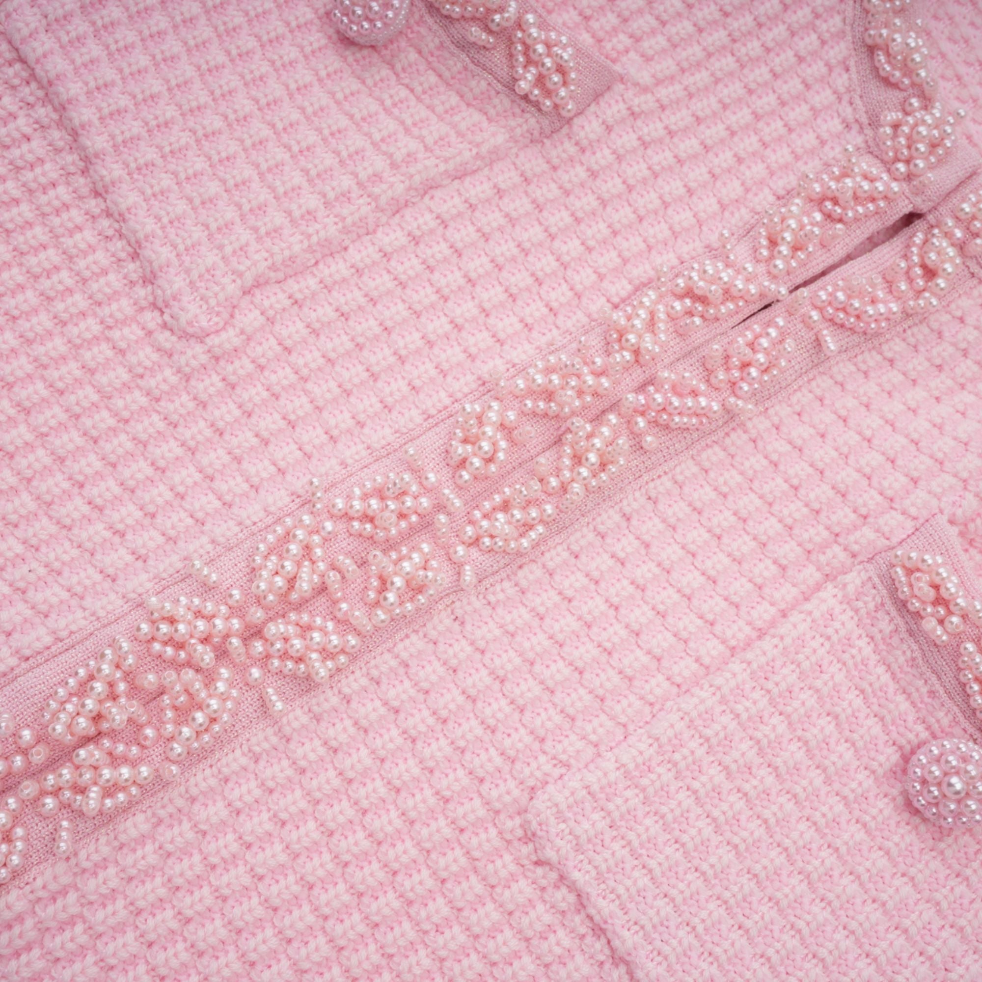 Eugénie pink beaded knit mini dress (Final Sale-US Only)