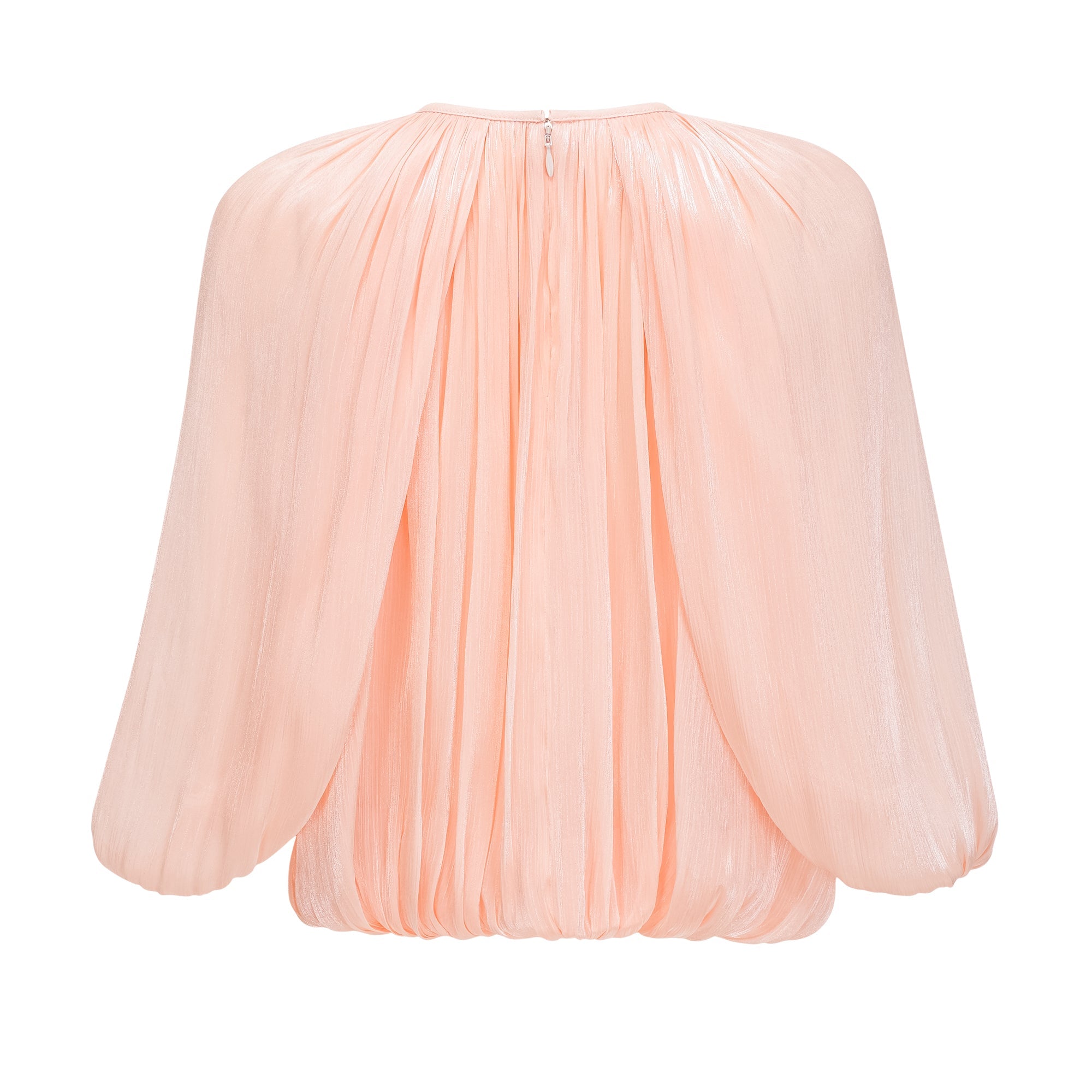 Mélodie Pink Pleated Glossy Top & Skirt Set