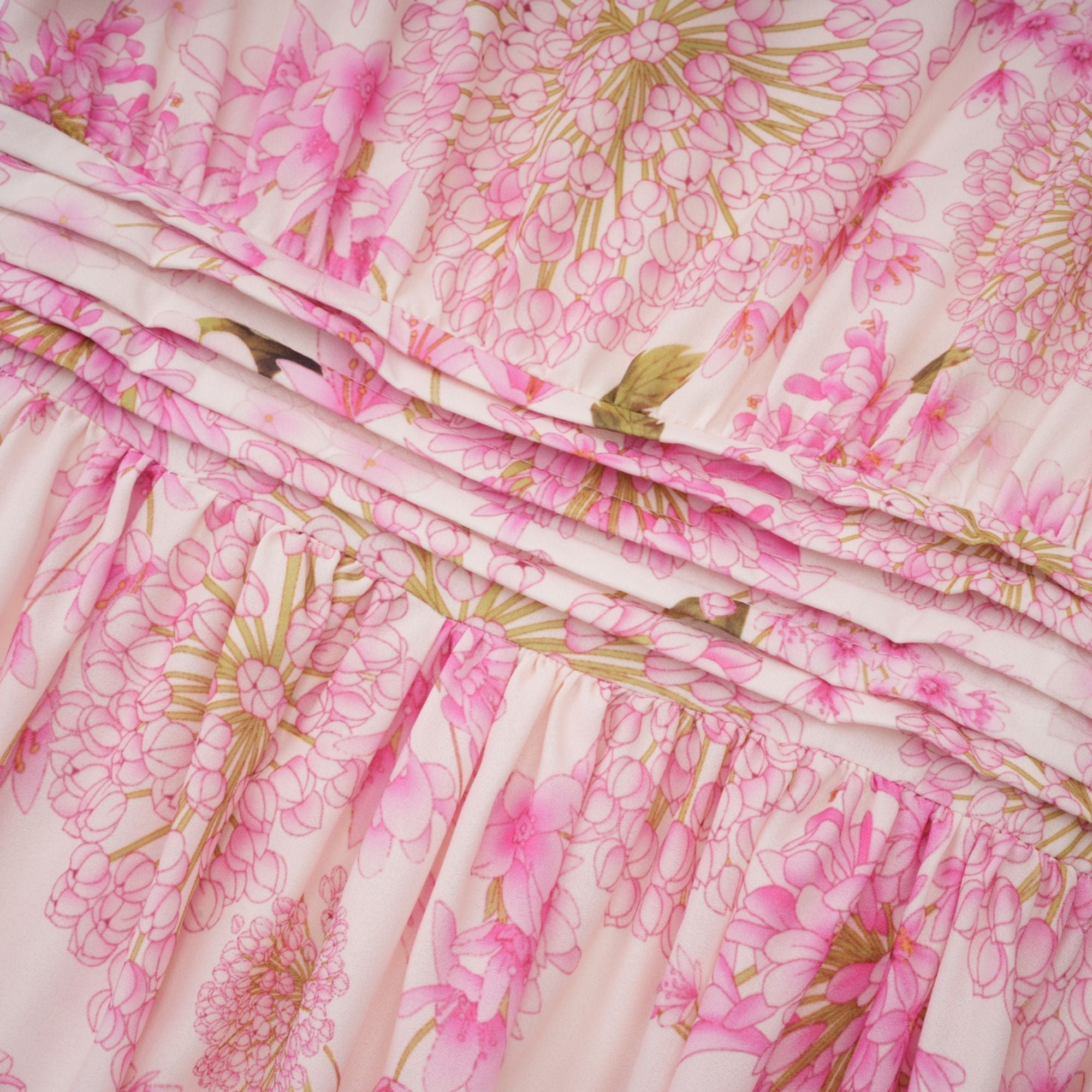 Yvette pink floral-print midi dress