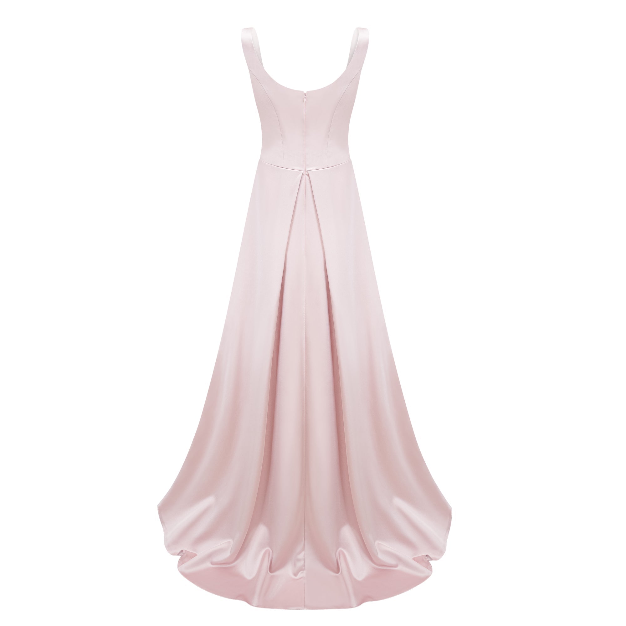Fiona Pink Satin Square Neck Maxi Dress (Final Sale-US Only)