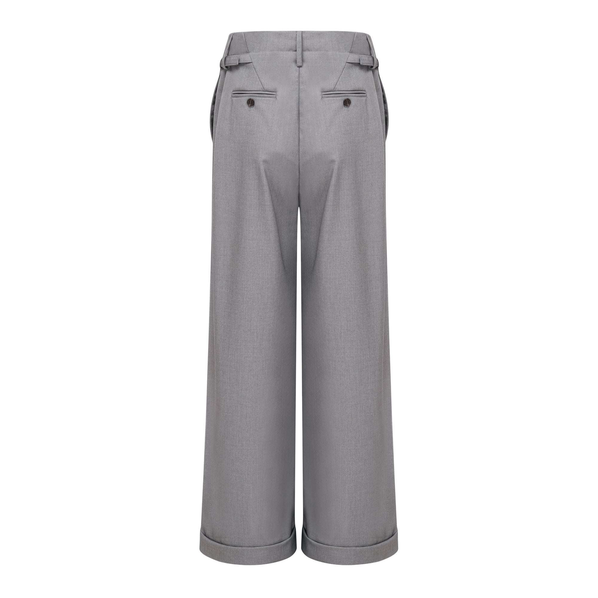 Cynthia Grey Asymmetrical Draped Shirt & Trousers Set (Final Sale-US Only)