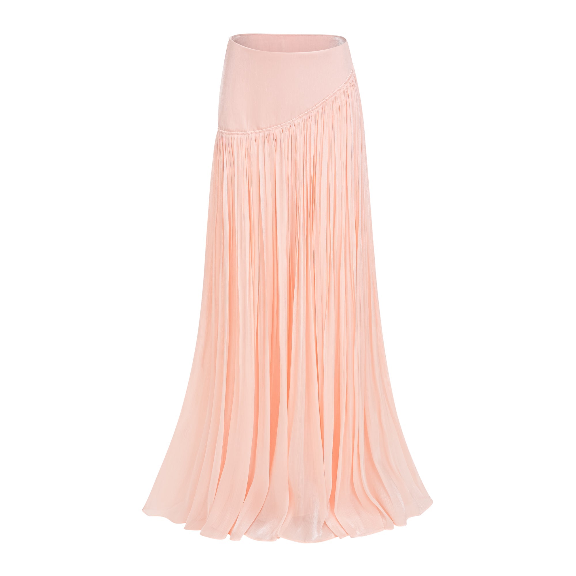 Mélodie Pink Pleated Glossy Top & Skirt Set