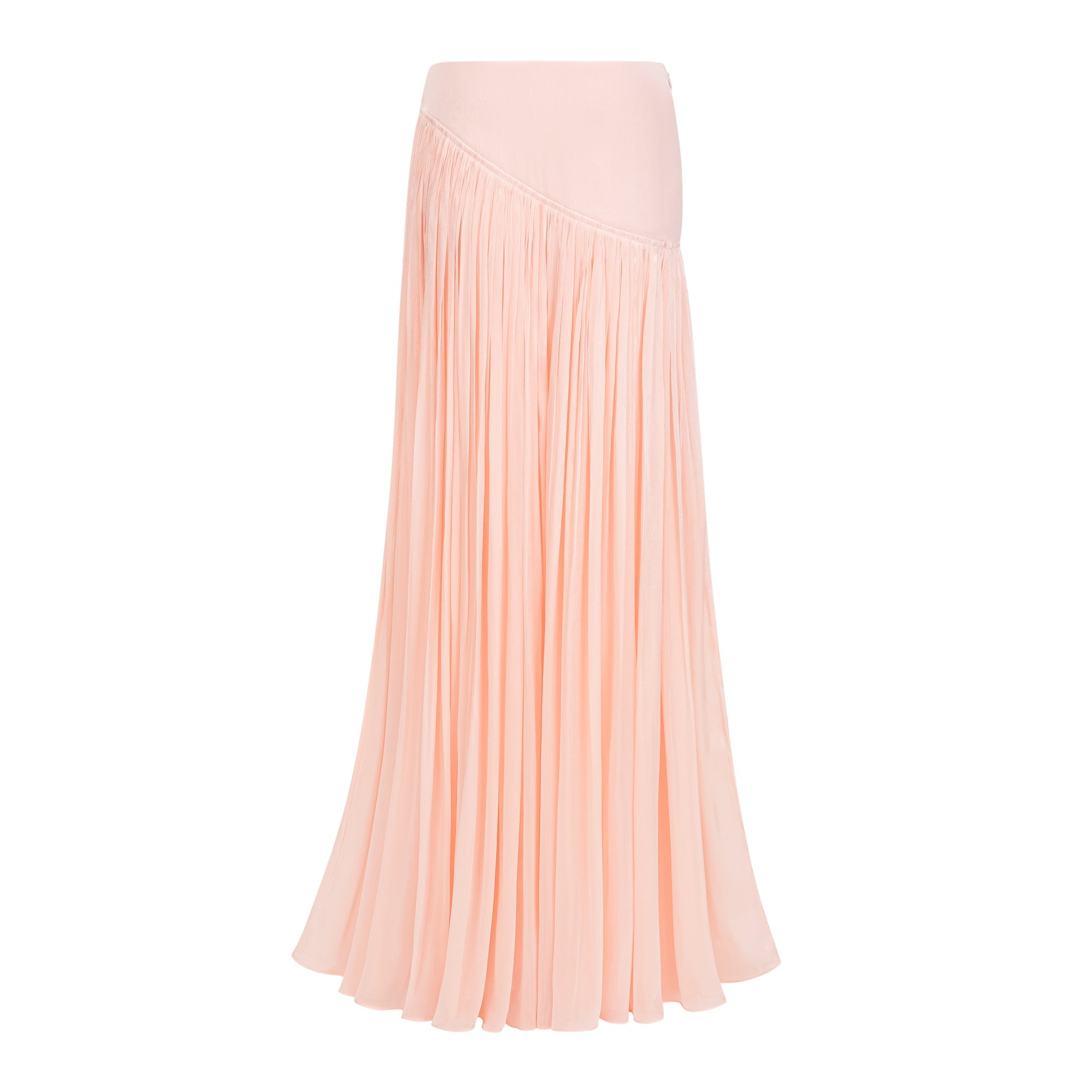 Mélodie Pink Pleated Glossy Top & Skirt Set
