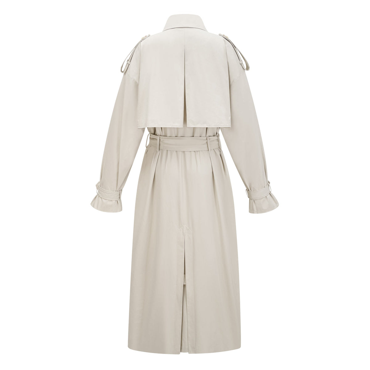 Bruyère White Double-Breasted Long Trench Coat (Final Sale-US Only)