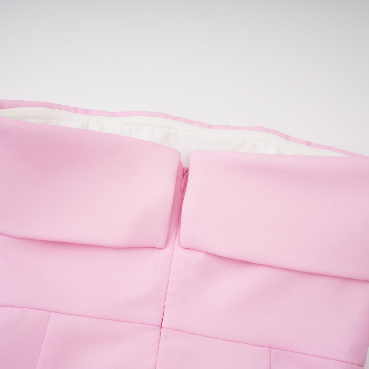 Laetitia Pink Pleated Train Ruched Maxi Dress