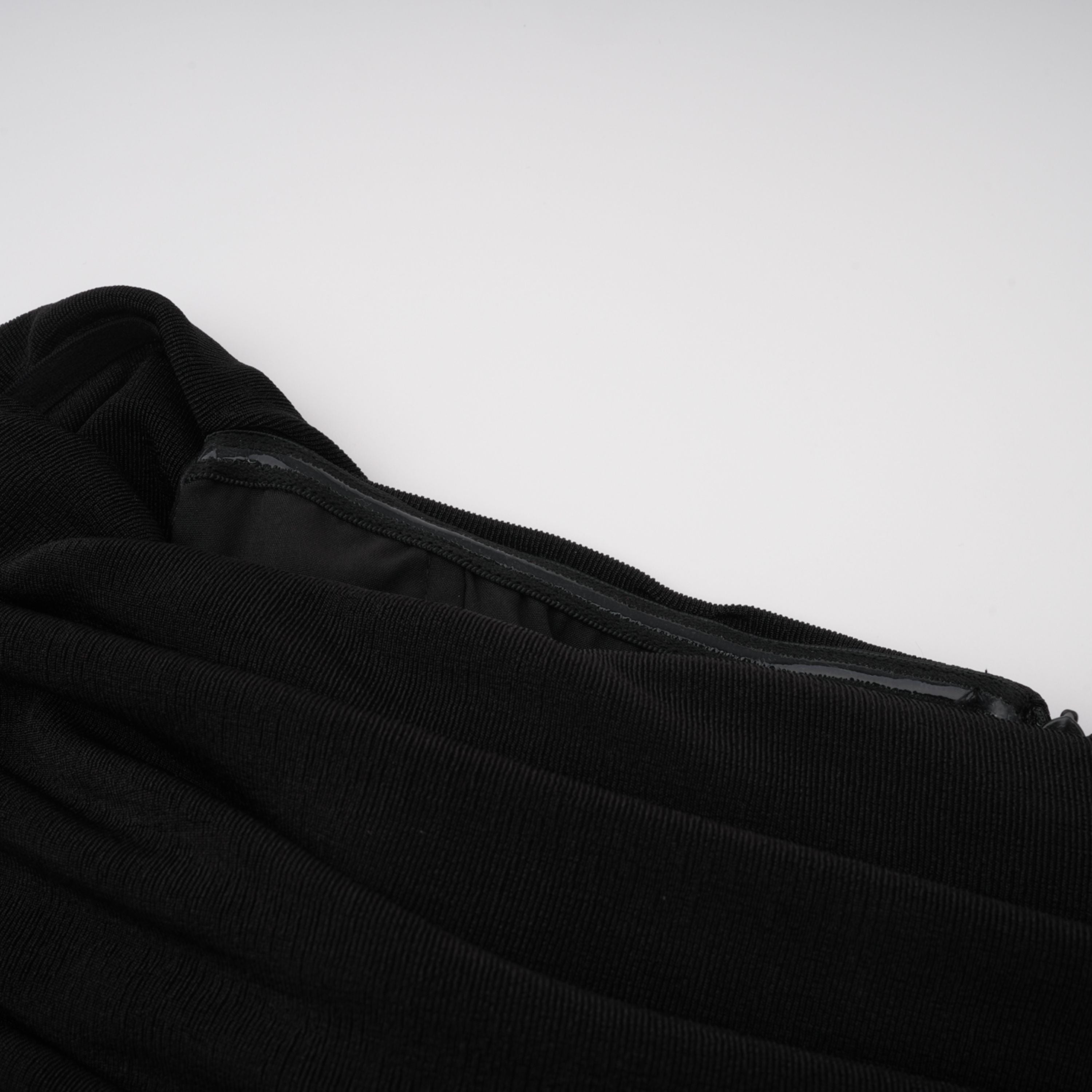 Ainara Black Off Shoulder Polished Midi Dress (Final Sale-US Only)