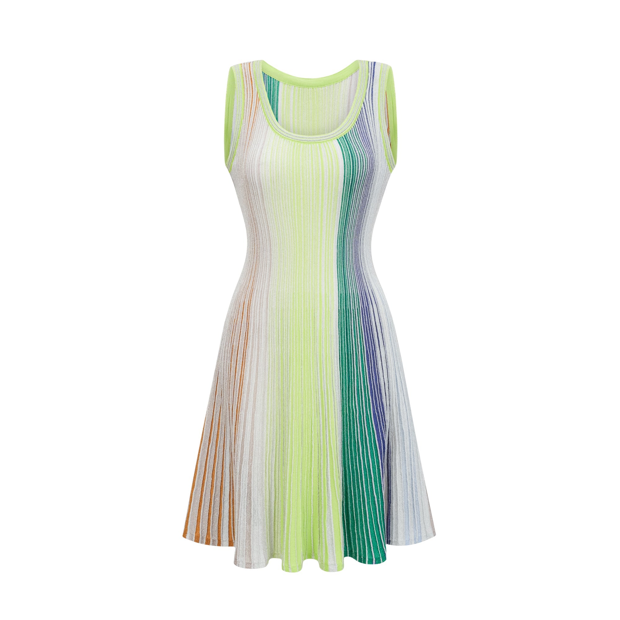Amaryllis Green Sequin Striped Knit Mini Dress (Final Sale-US Only)
