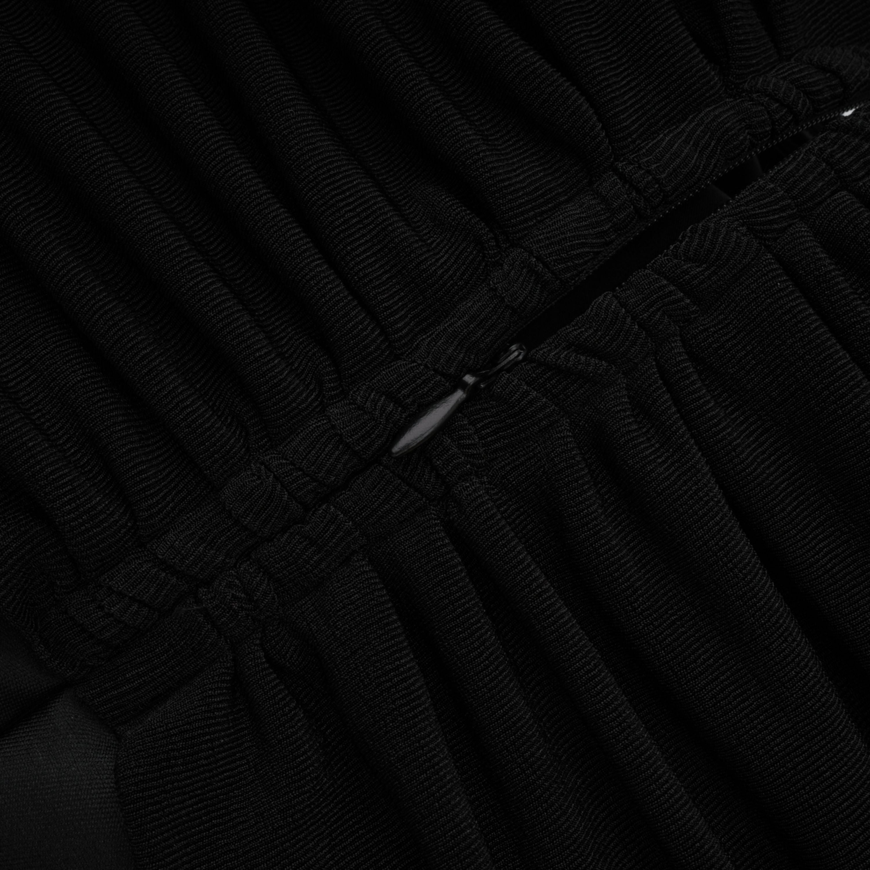 Ainara Black Off Shoulder Polished Midi Dress (Final Sale-US Only)