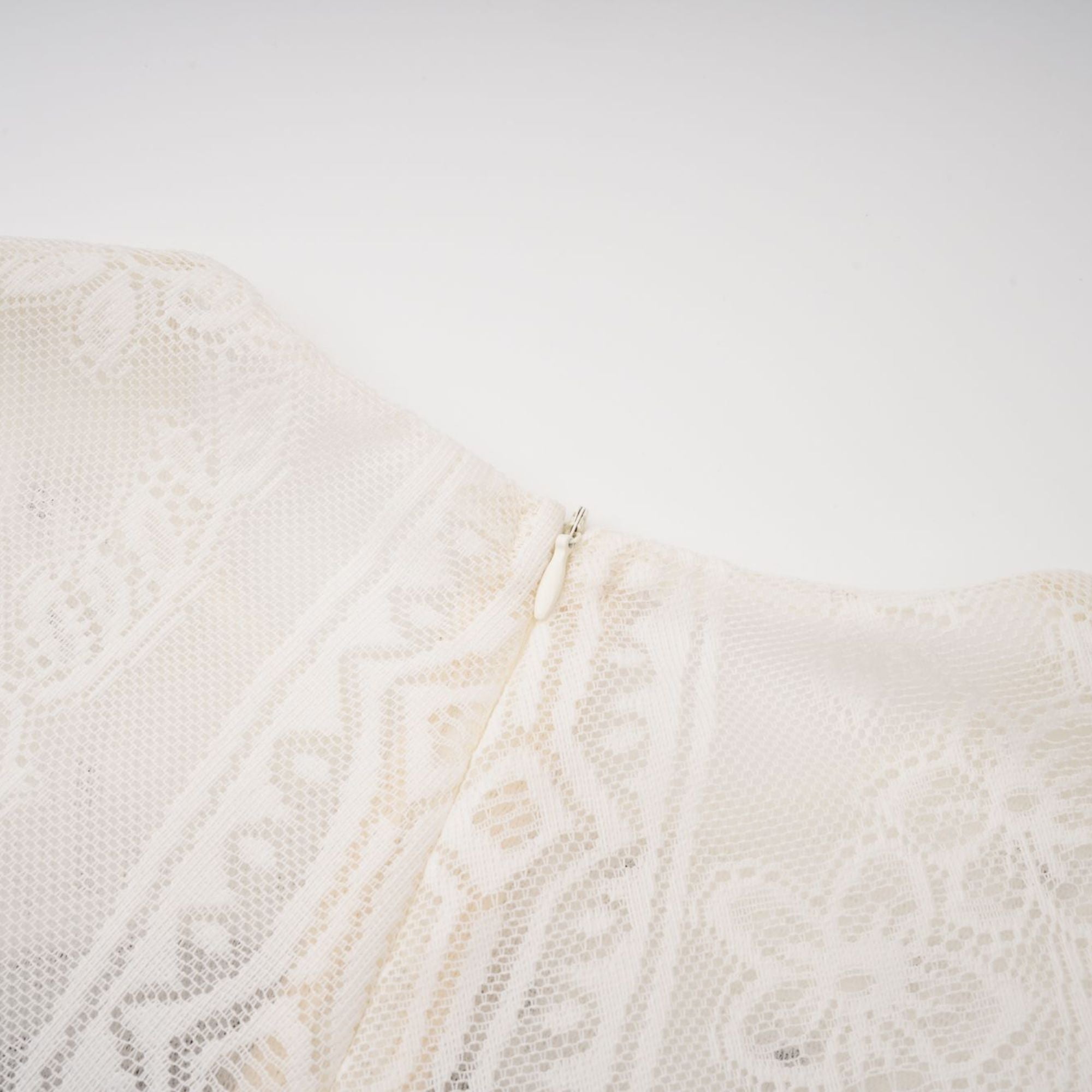 Phoebe white jacquard floral-lace pleated midi dress
