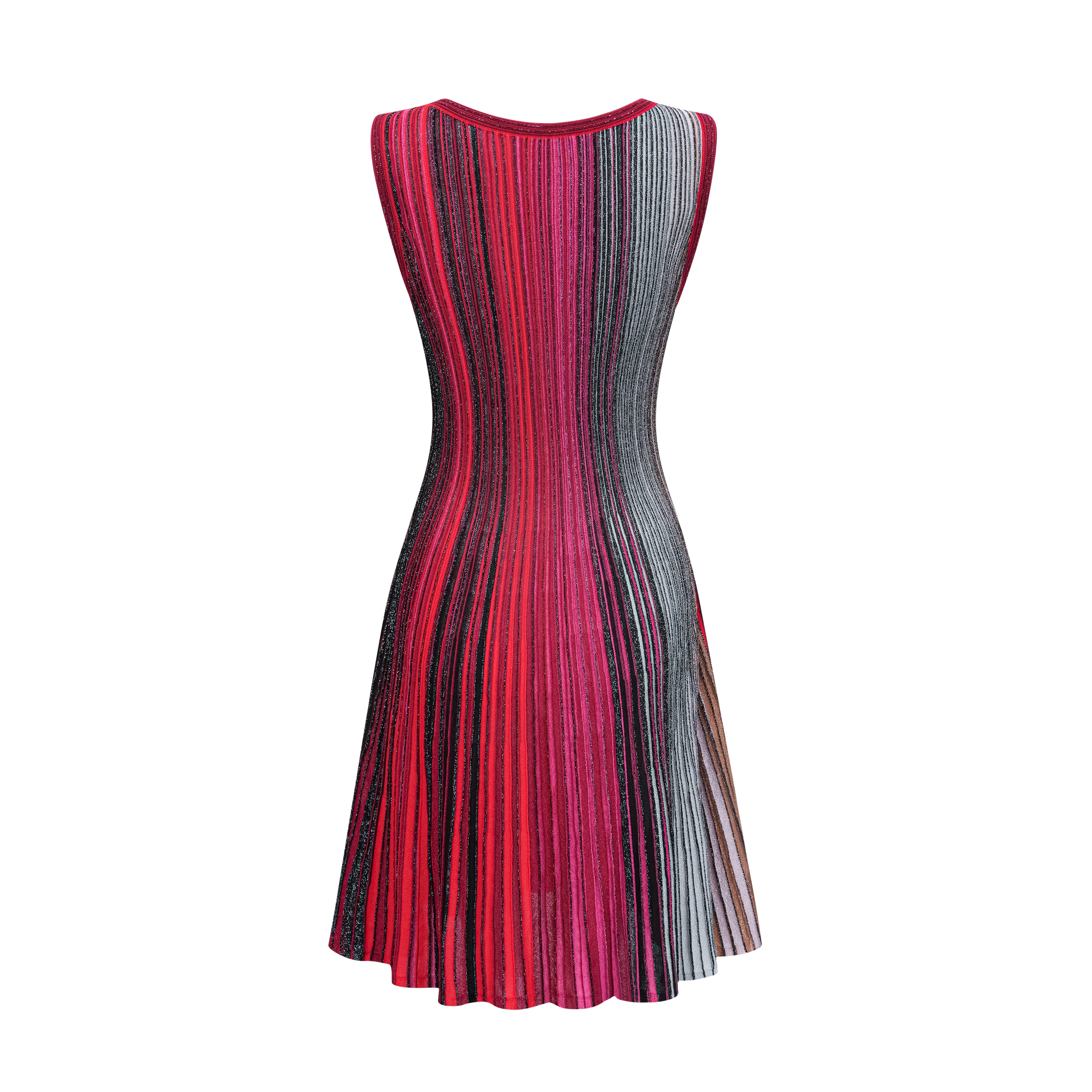 Amaryllis Red Sequin Striped Knit Mini Dress