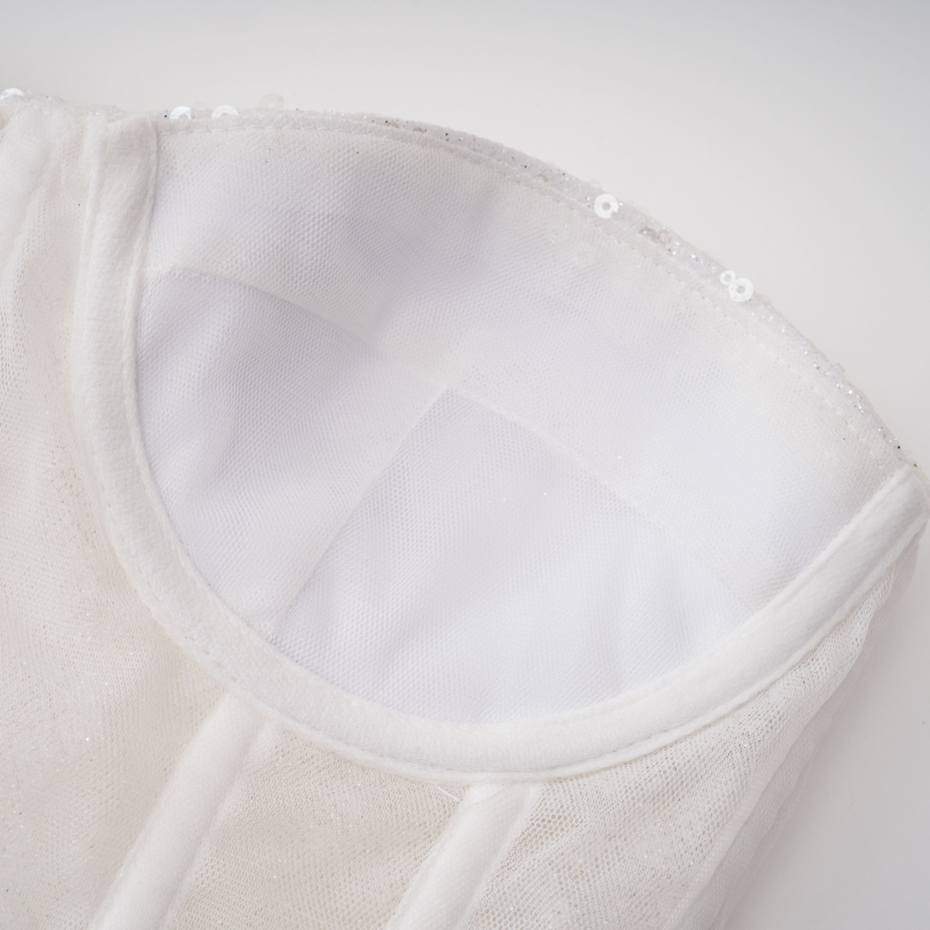 Zora White Sequin Corset Top & Satin Skirt Set (Final Sale-US Only)