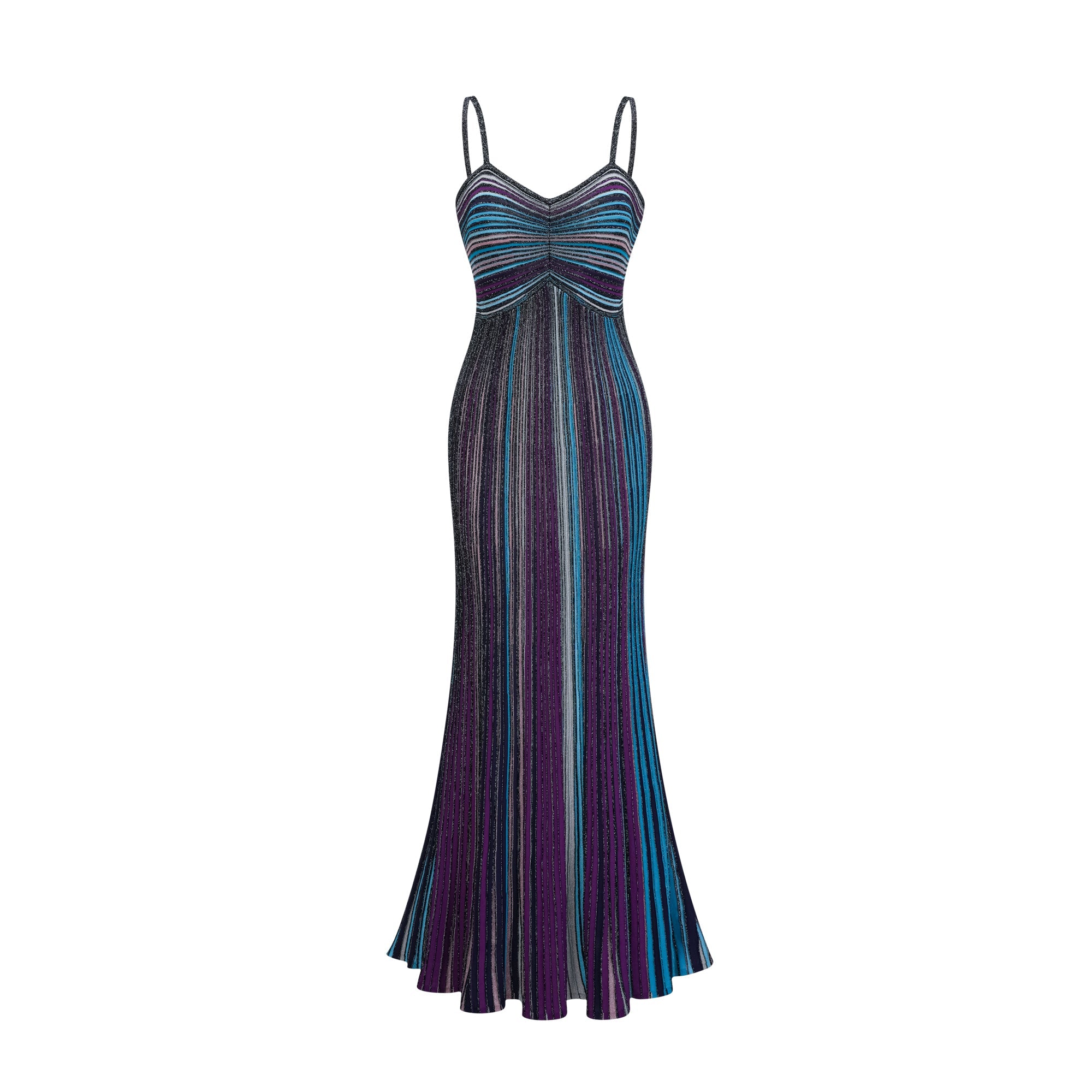 Bruyère Purple Sequin Striped Knit Maxi Dress (Final Sale-US Only)