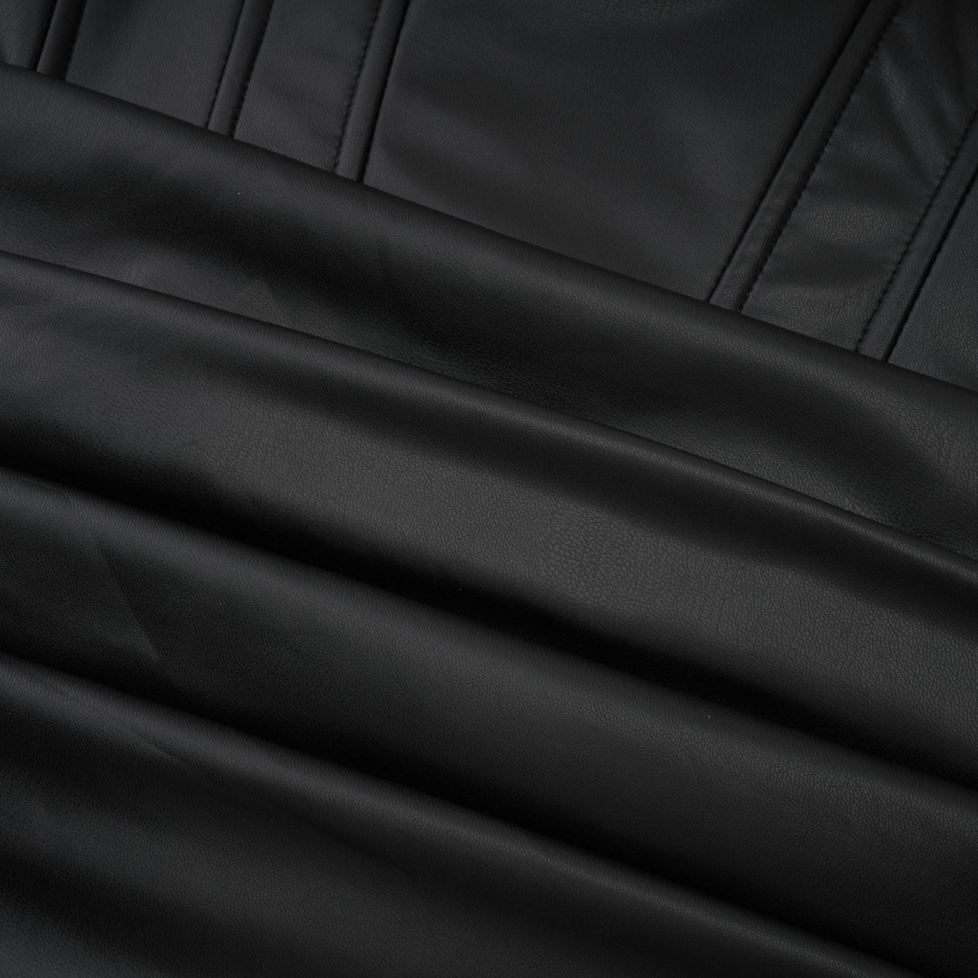 Agnes Black Ruched Leather Bodycon Mini Dress (Final Sale-US Only)