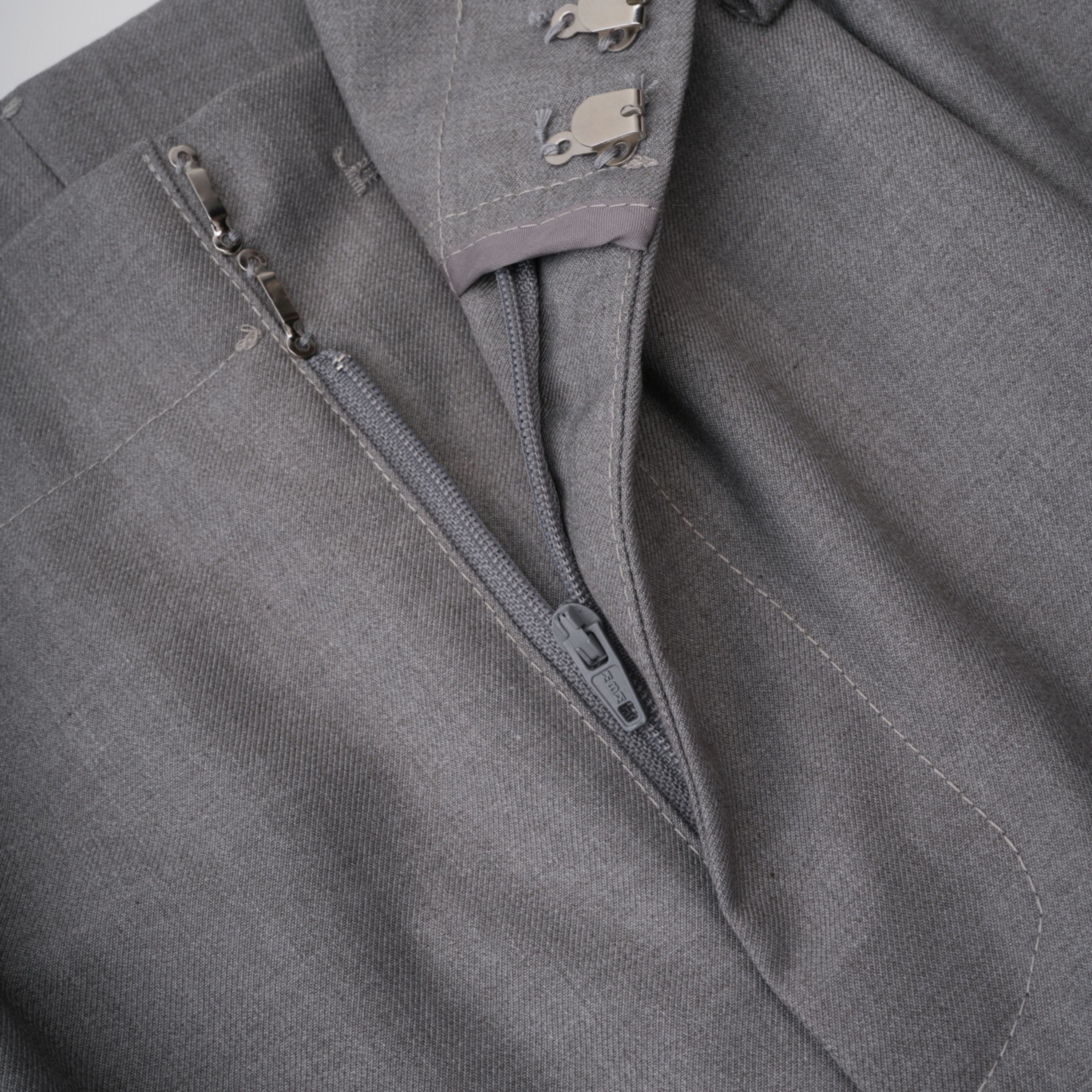 Cynthia Grey Asymmetrical Draped Shirt & Trousers Set (Final Sale-US Only)