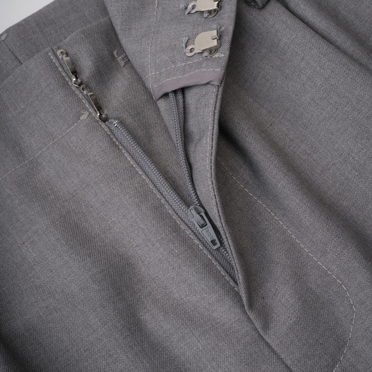 Cynthia Grey Asymmetrical Draped Shirt & Trousers Set (Final Sale-US Only)