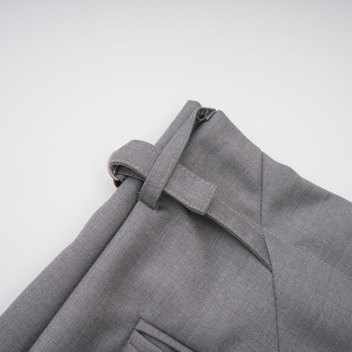 Cynthia Grey Asymmetrical Draped Shirt & Trousers Set