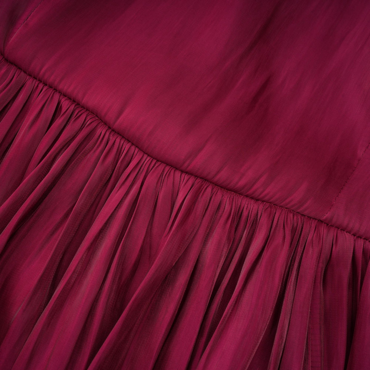 Danuta Burgundy Ruched Pleated Maxi Dress (Final Sale)