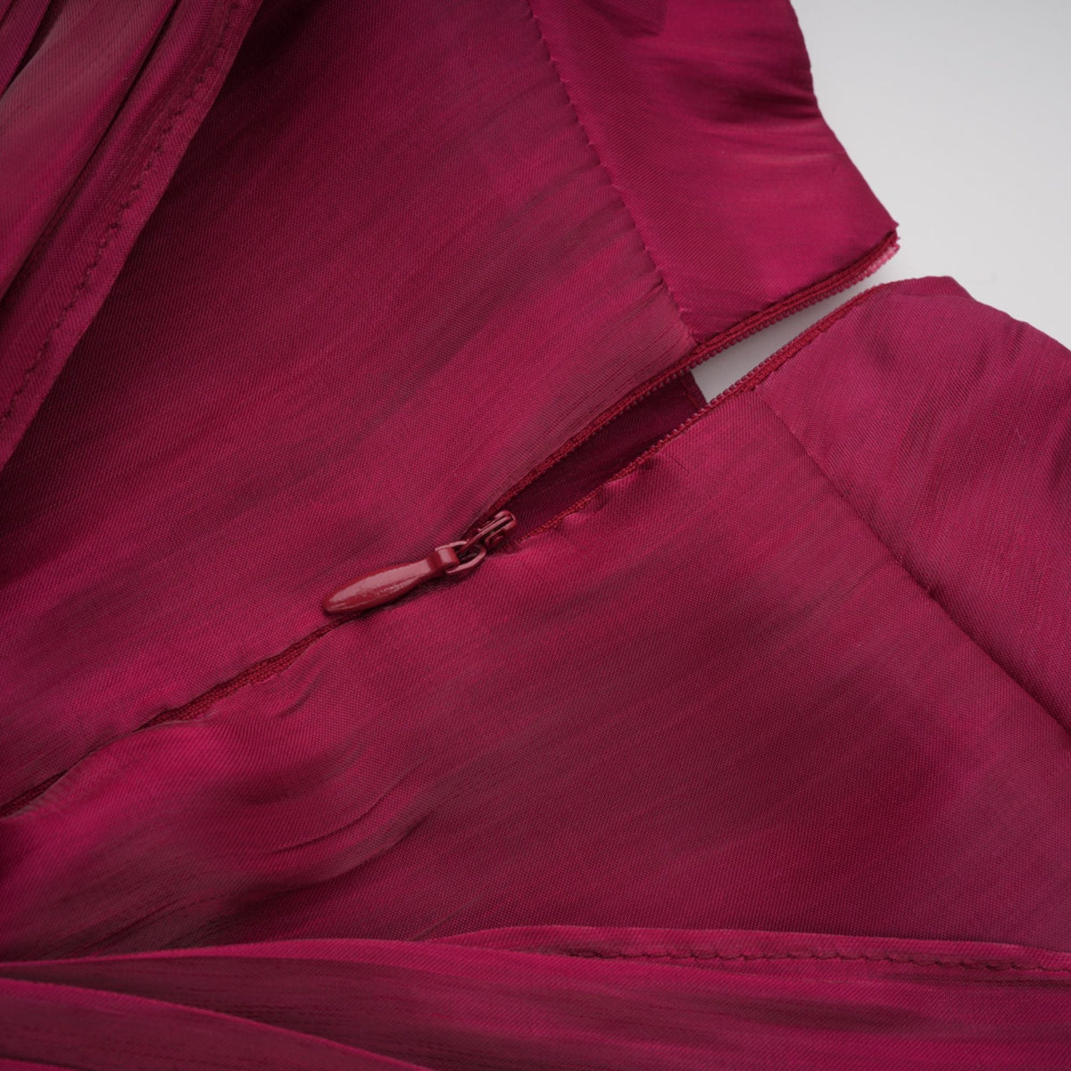 Danuta Burgundy Ruched Pleated Maxi Dress (Final Sale)