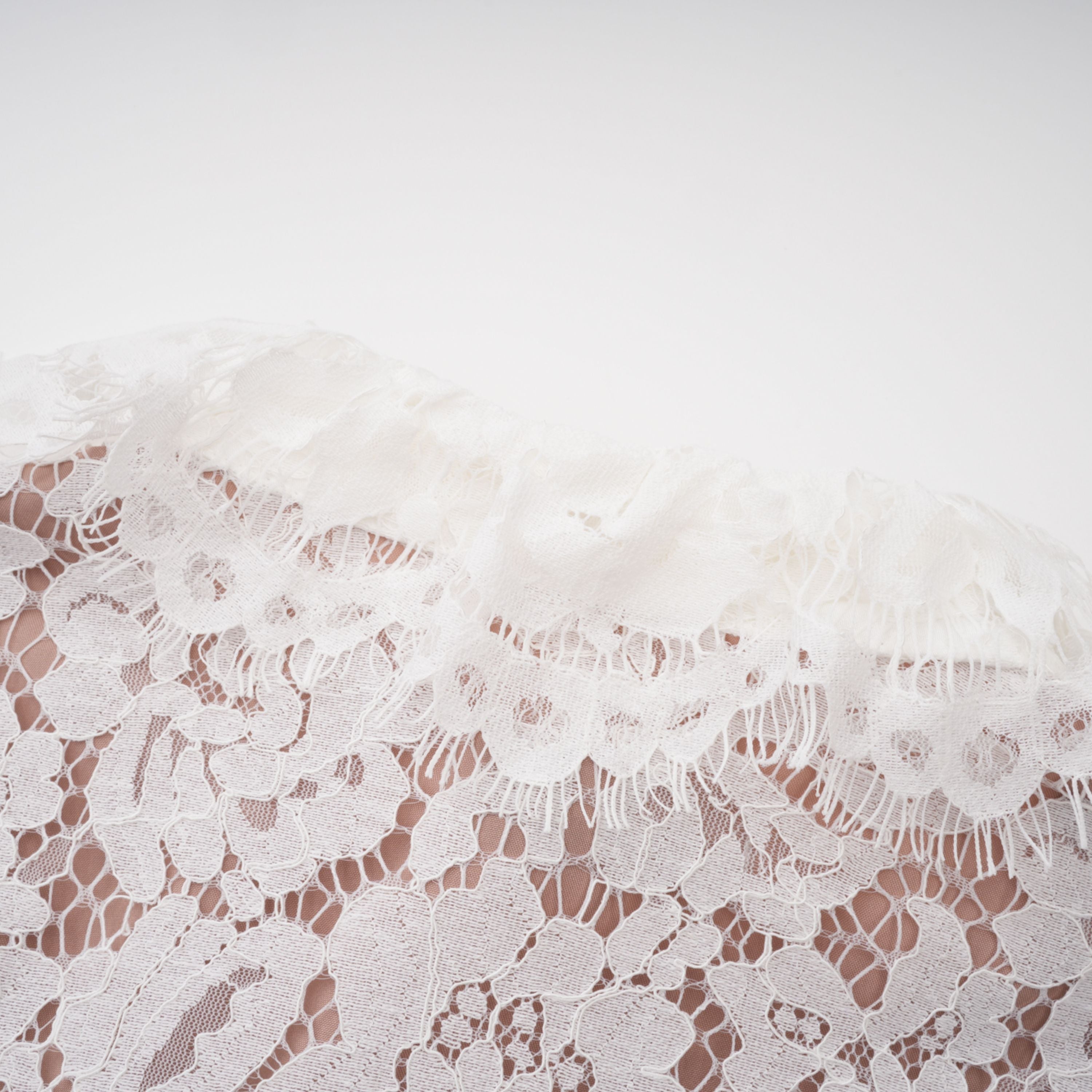 Vesper White High NeckLace Blouse & Skirt Co-ord Set