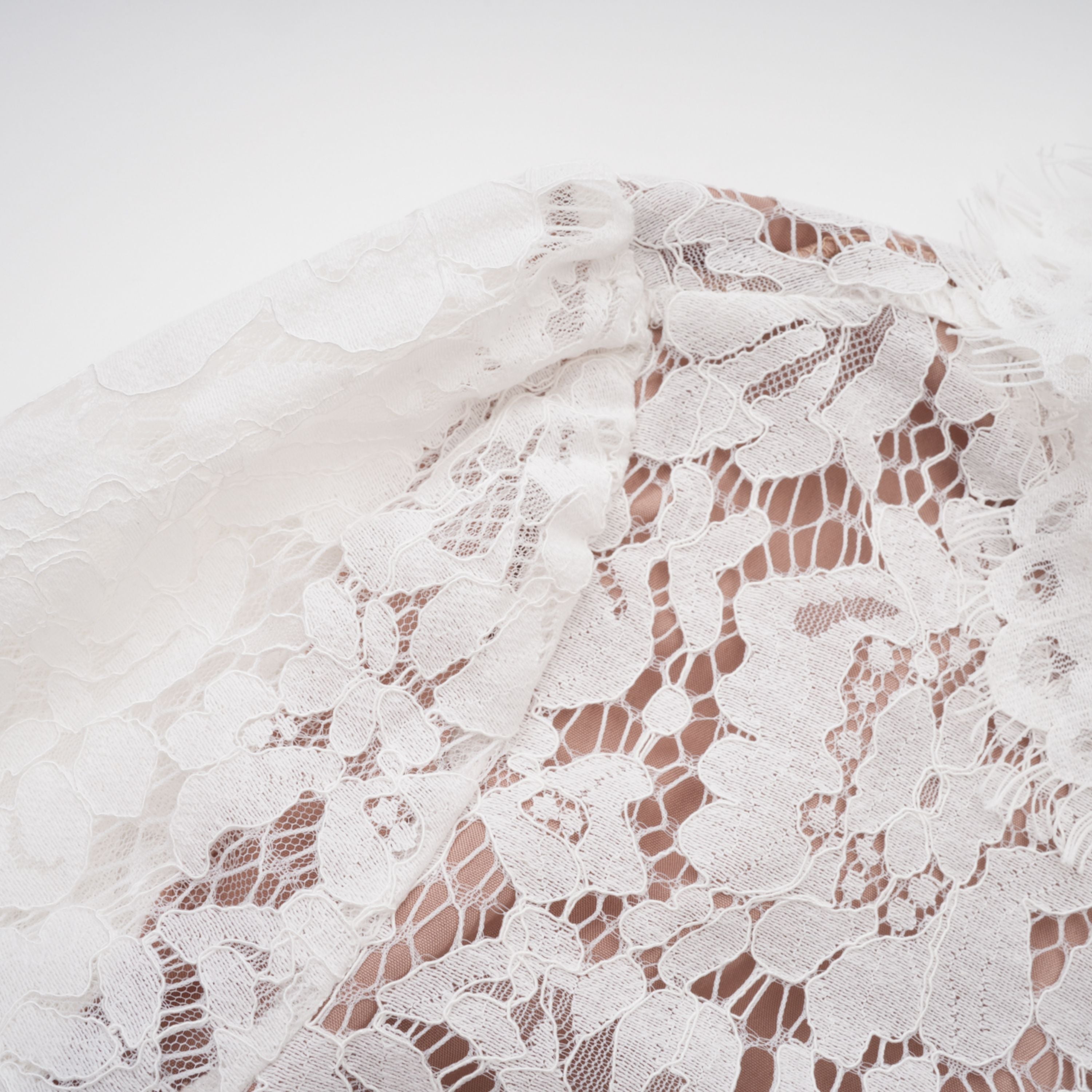 Vesper White High NeckLace Blouse & Skirt Co-ord Set