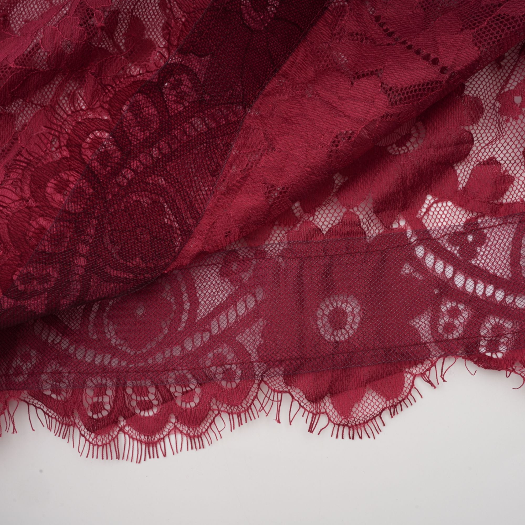 Coline red chantilly lace oversize dress