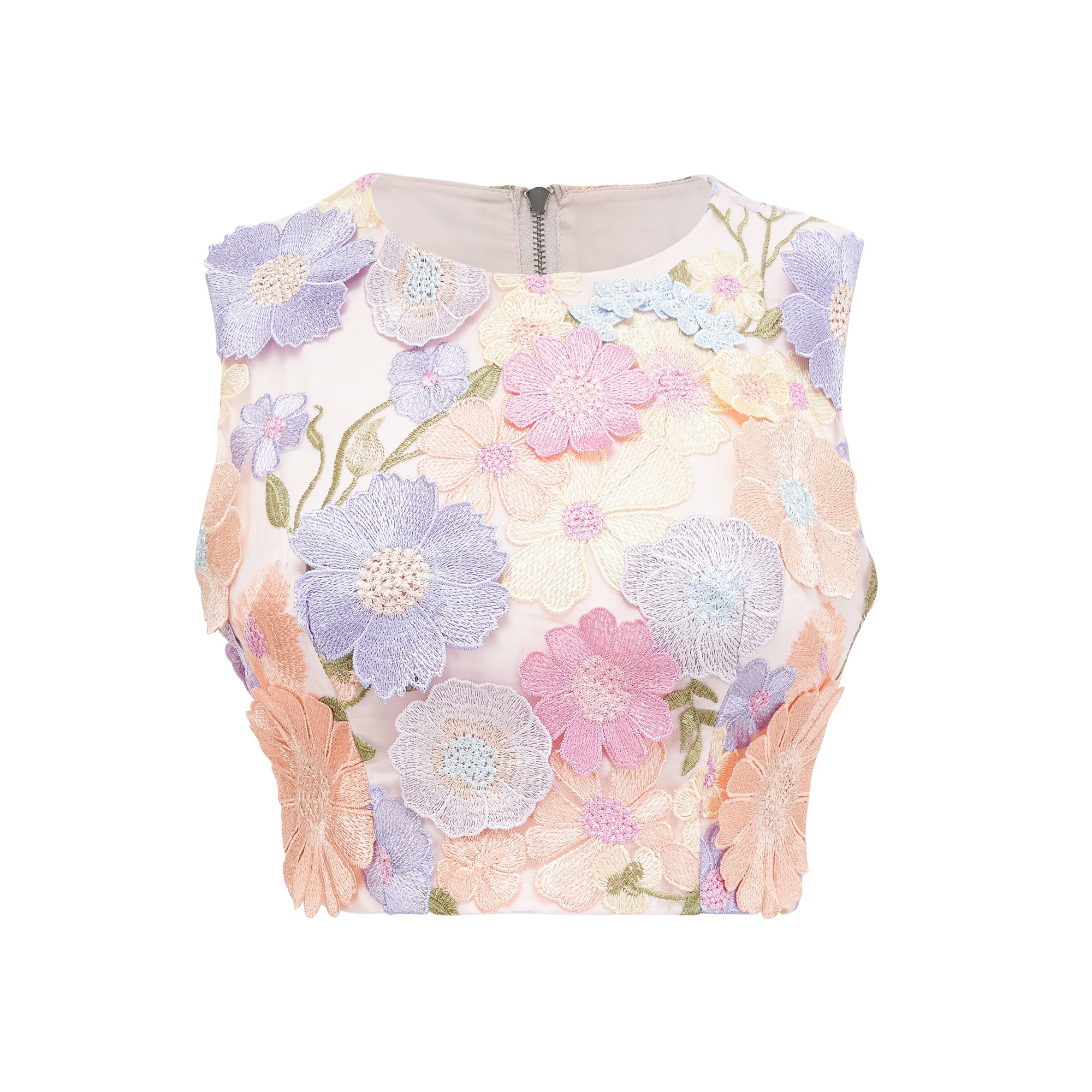 Malika petal embroidered top & skirt matching set (US Only)