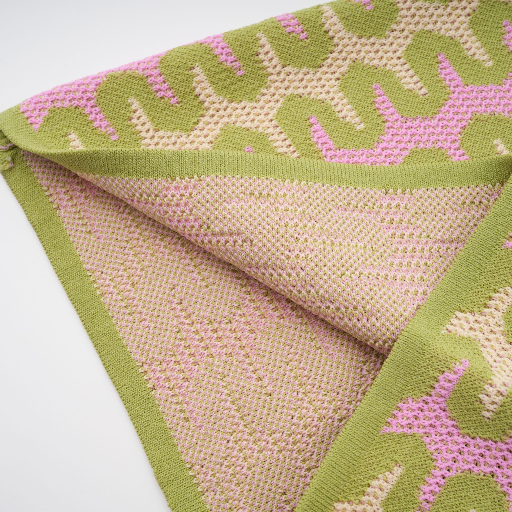 Ophélie green color-block knitted shirt & trousers matching set (Final Sale-US Only)