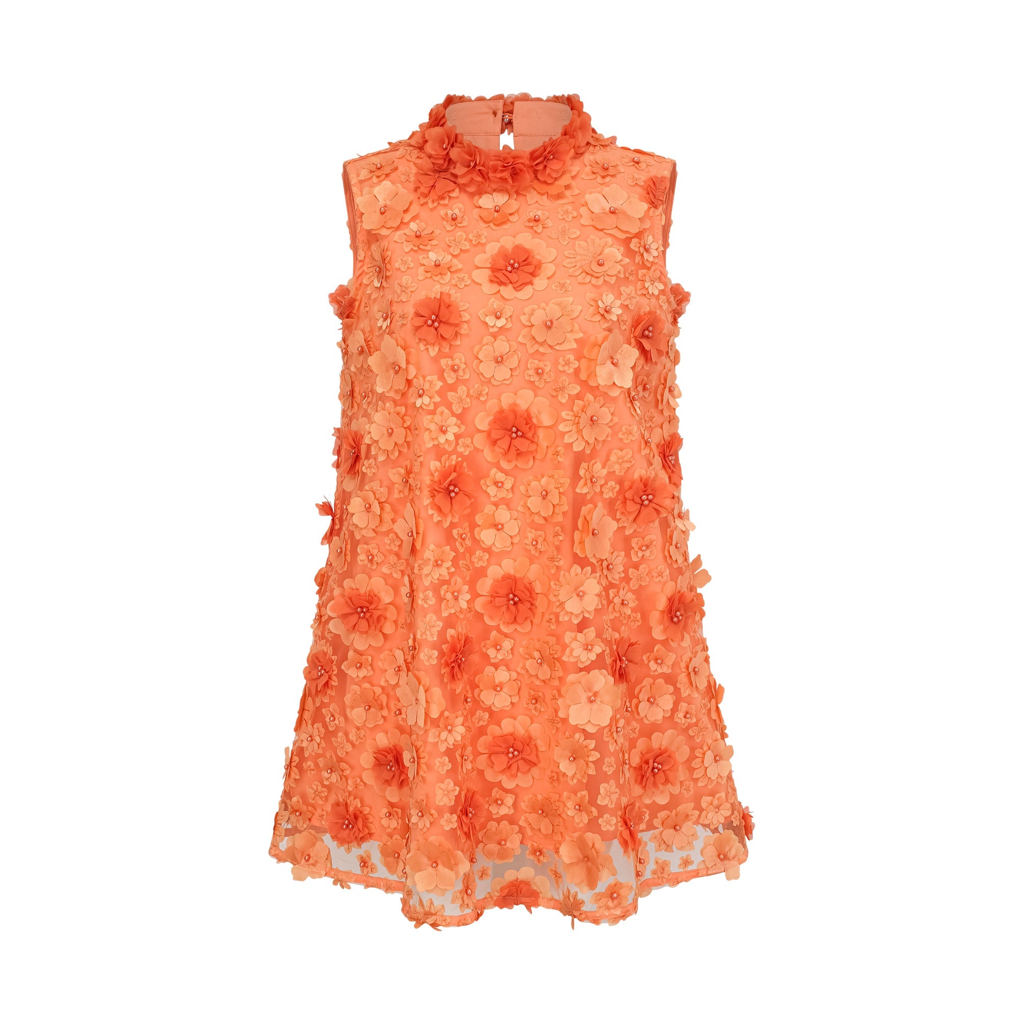 Orphée orange faux-flower mini dress (Final Sale-US Only)