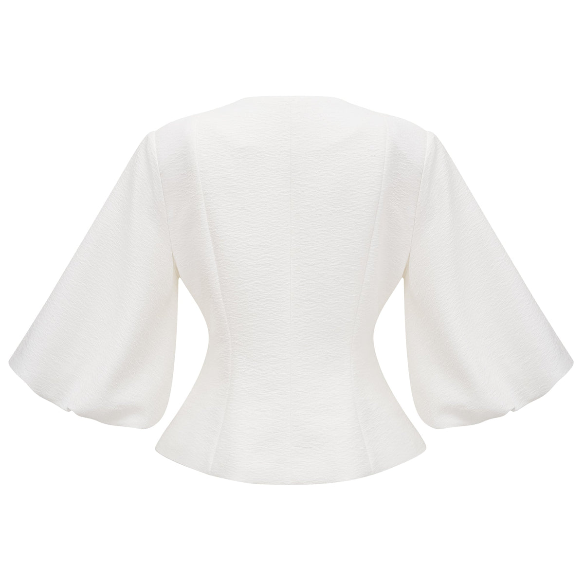 Bérénice White Crystal Embellished Peplum Jacket