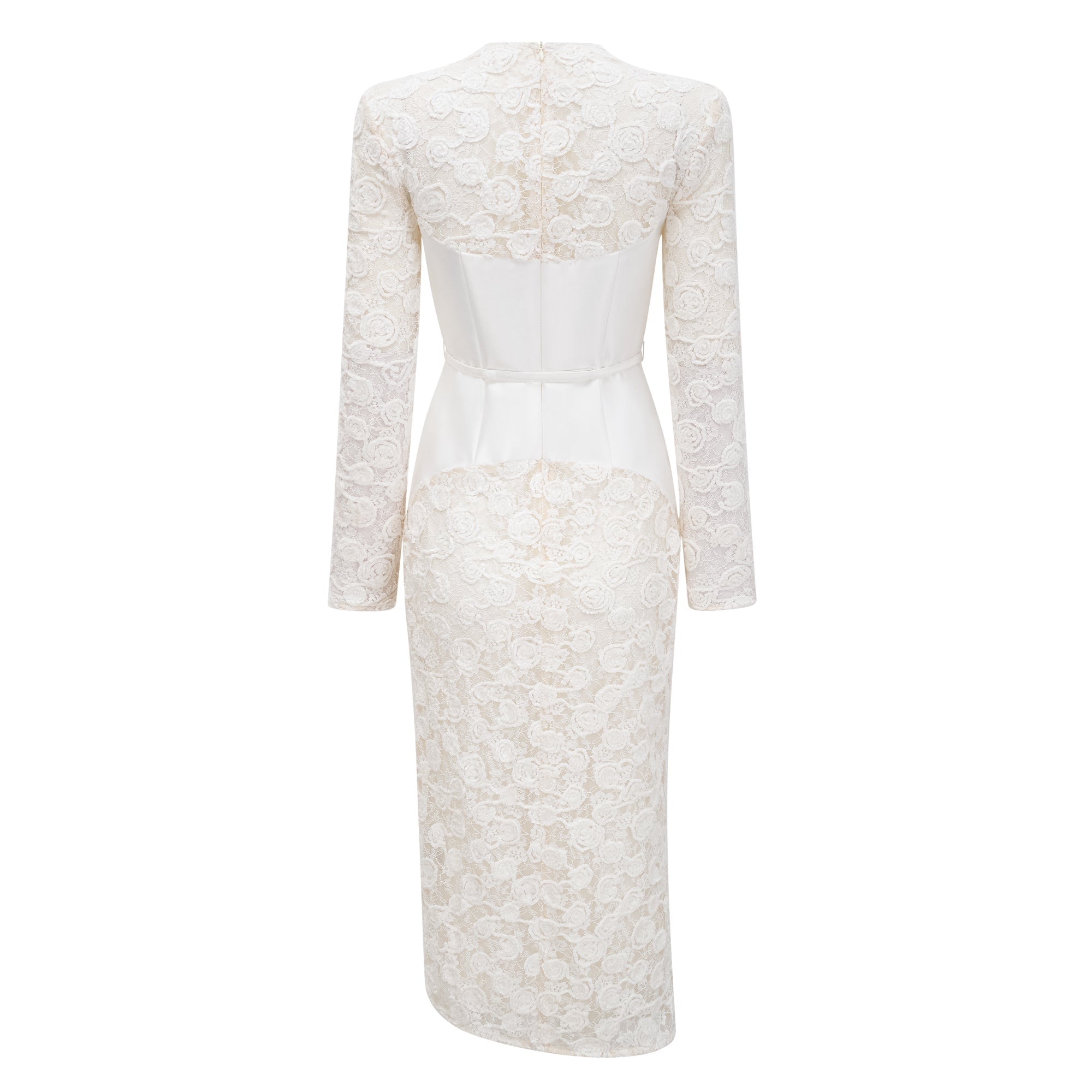 Oona White Floral Lace Pencil Midi Dress (Final Sale-US Only)