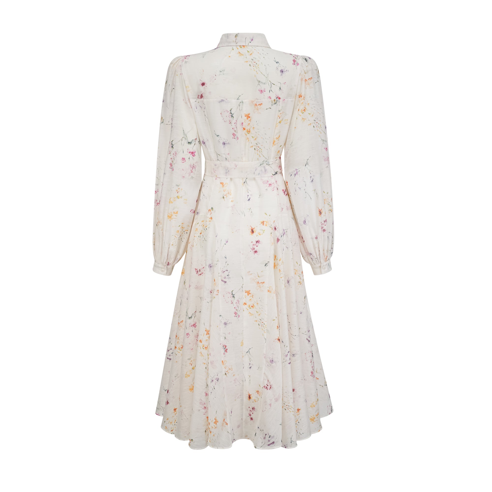 Zoé white floral-print tied midi dress