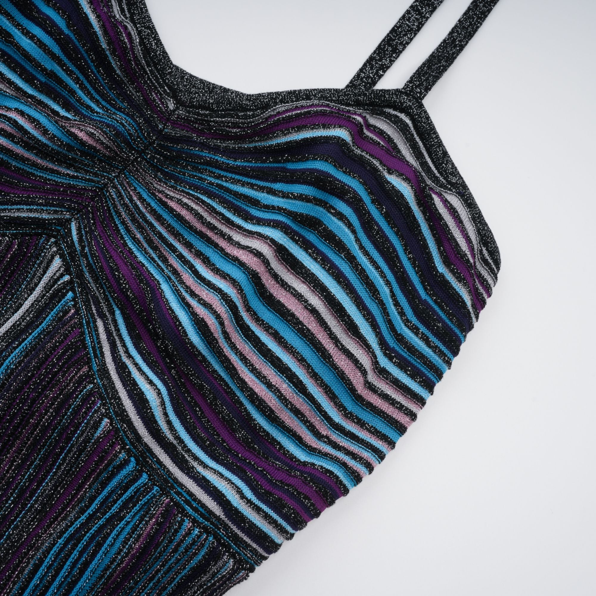 Bruyère Purple Sequin Striped Knit Maxi Dress