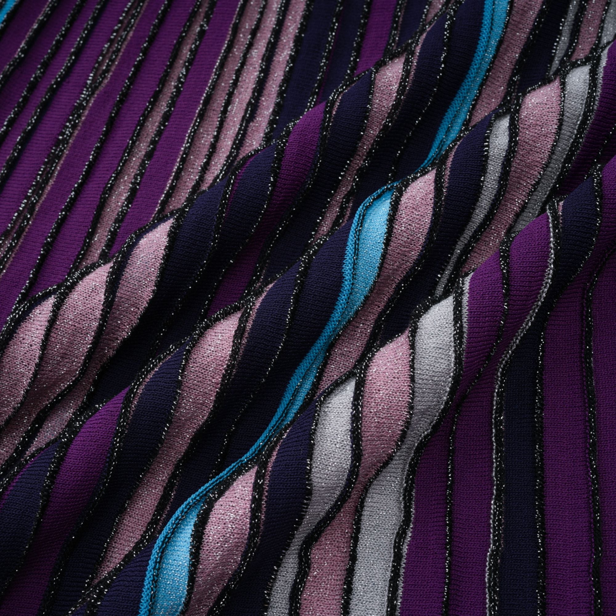Bruyère Purple Sequin Striped Knit Maxi Dress
