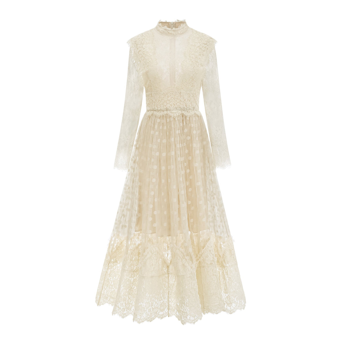 Éliane polka-dot lace-embroidered midi dress (Final Sale-US Only)