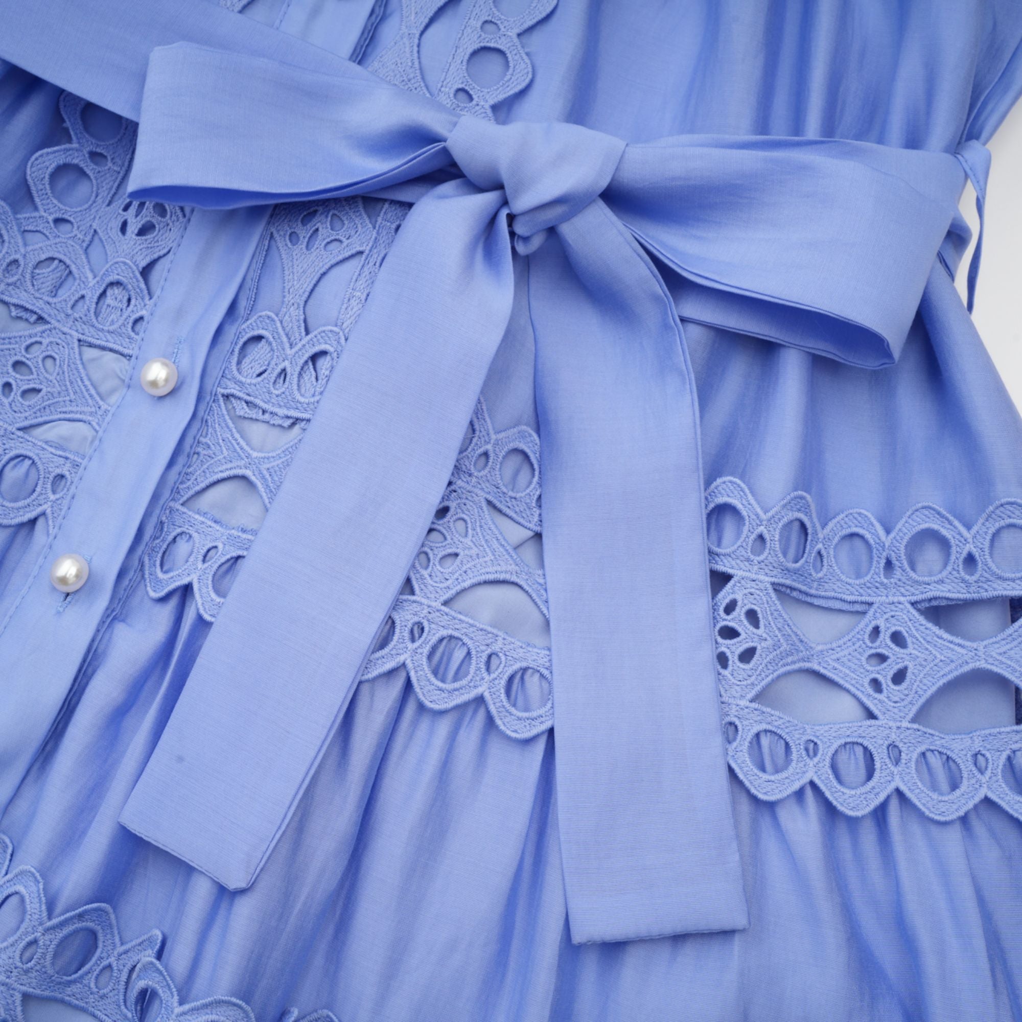 Nova blue cut-out belted mini dress (Final Sale-US Only)