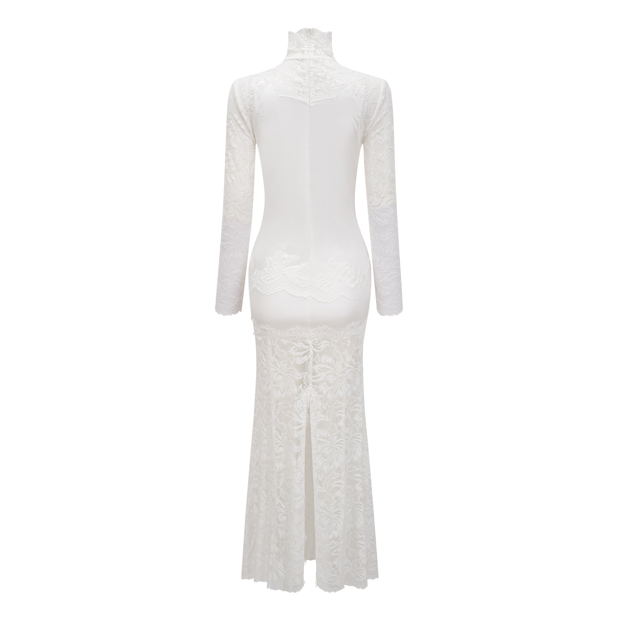 Airelle White Satin Panel Lace Maxi Dress (Final Sale)