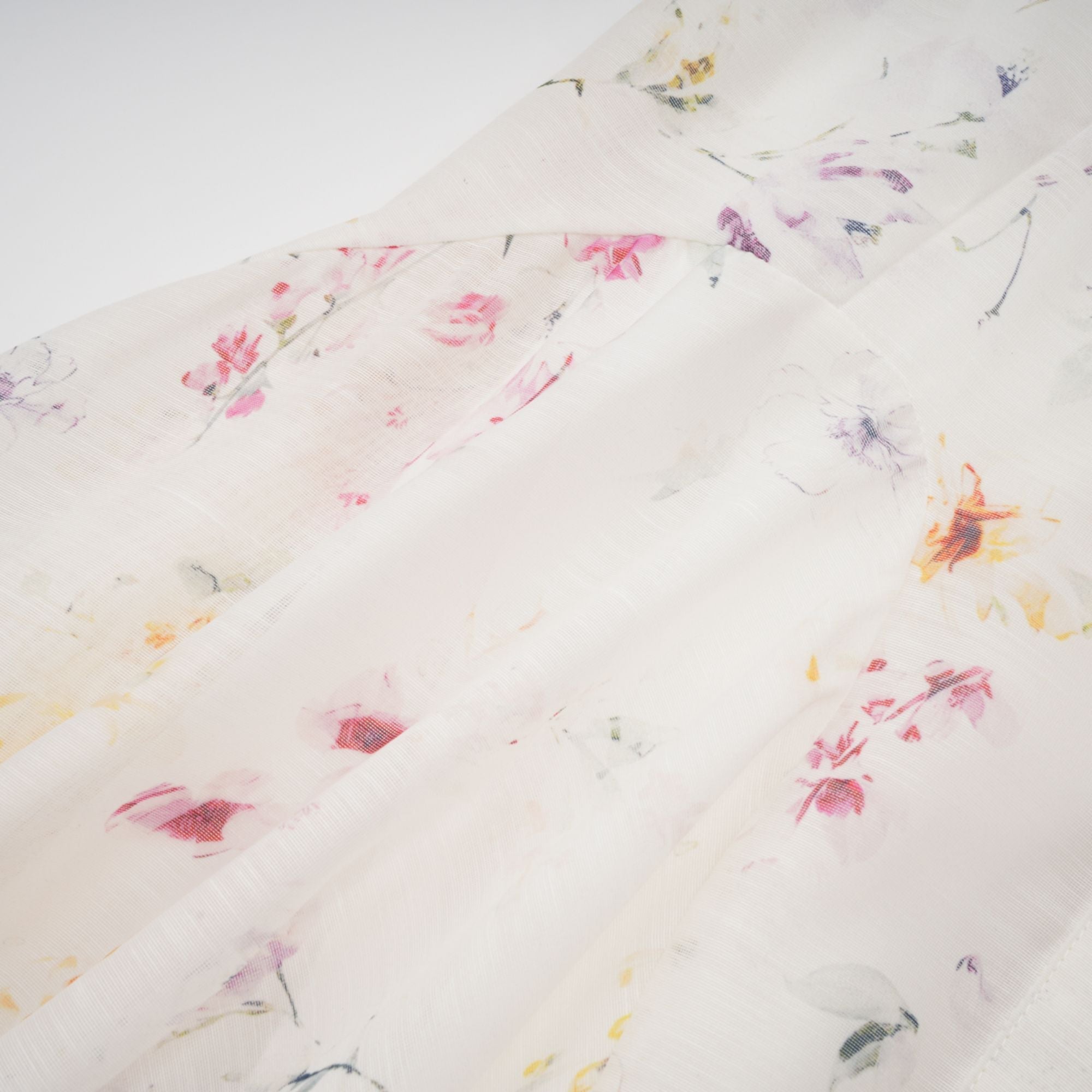 Zoé white floral-print tied midi dress