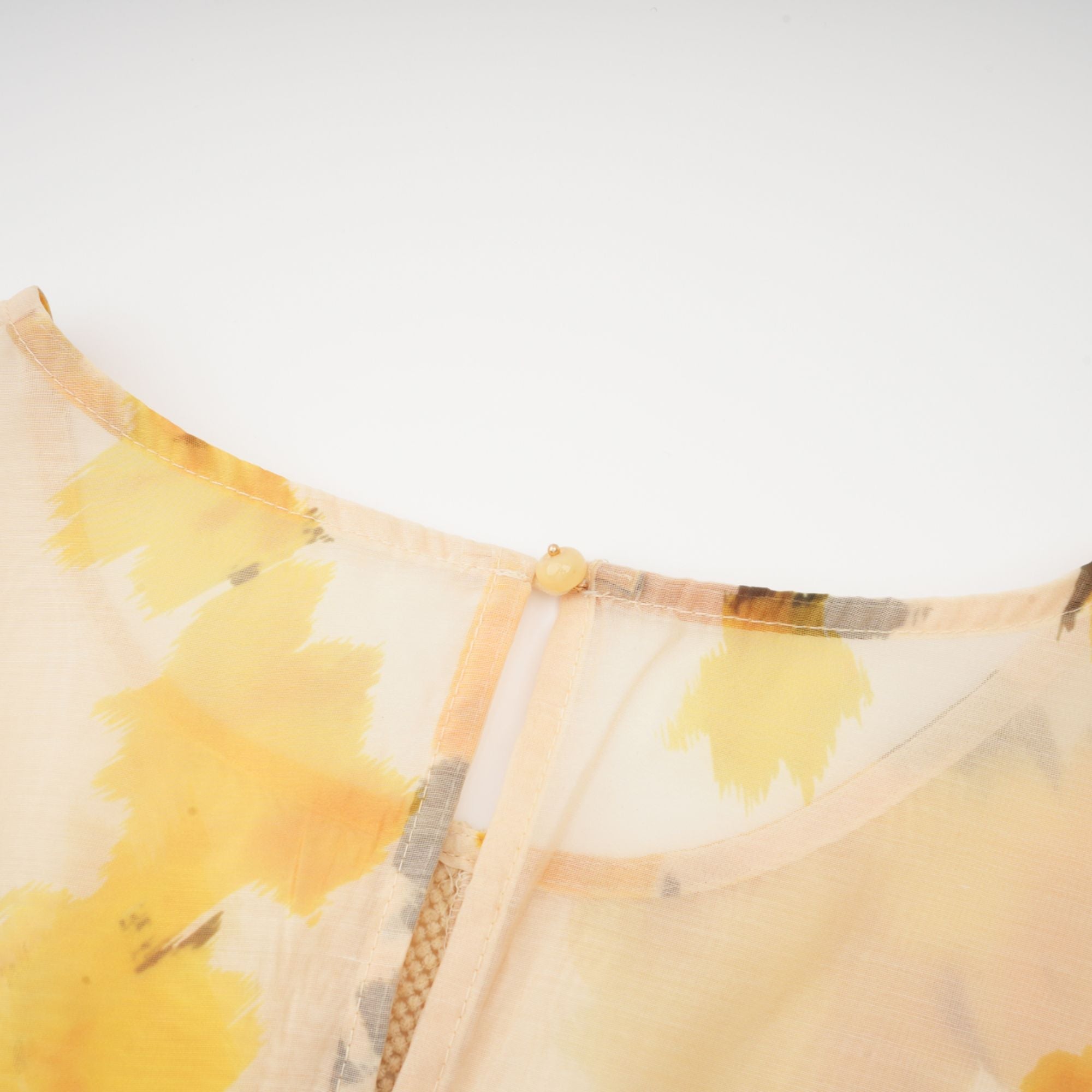 Éva yellow floral-print blouse & skirt matching set